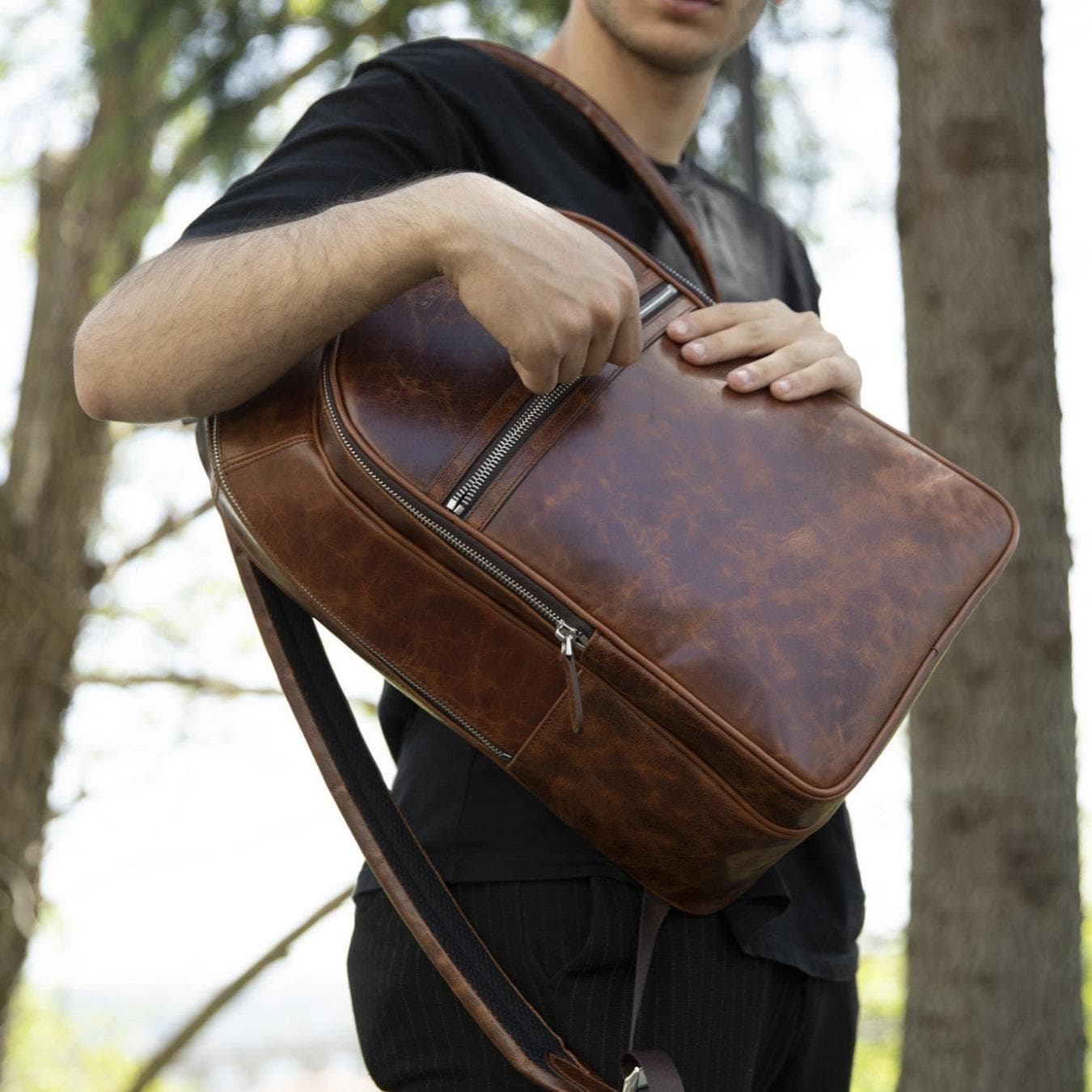 Pella Genuine Leather Backpack & Rucksack - Handmade and Customizable