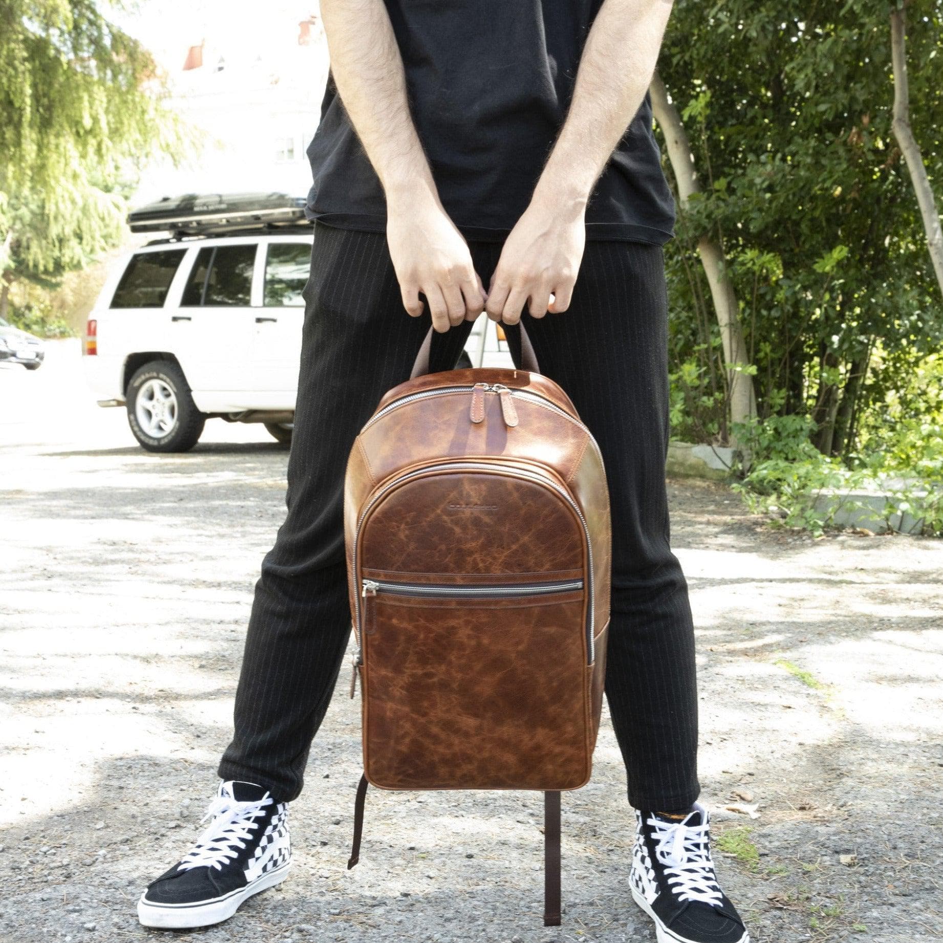 Pella Genuine Leather Backpack & Rucksack - Handmade and Customizable