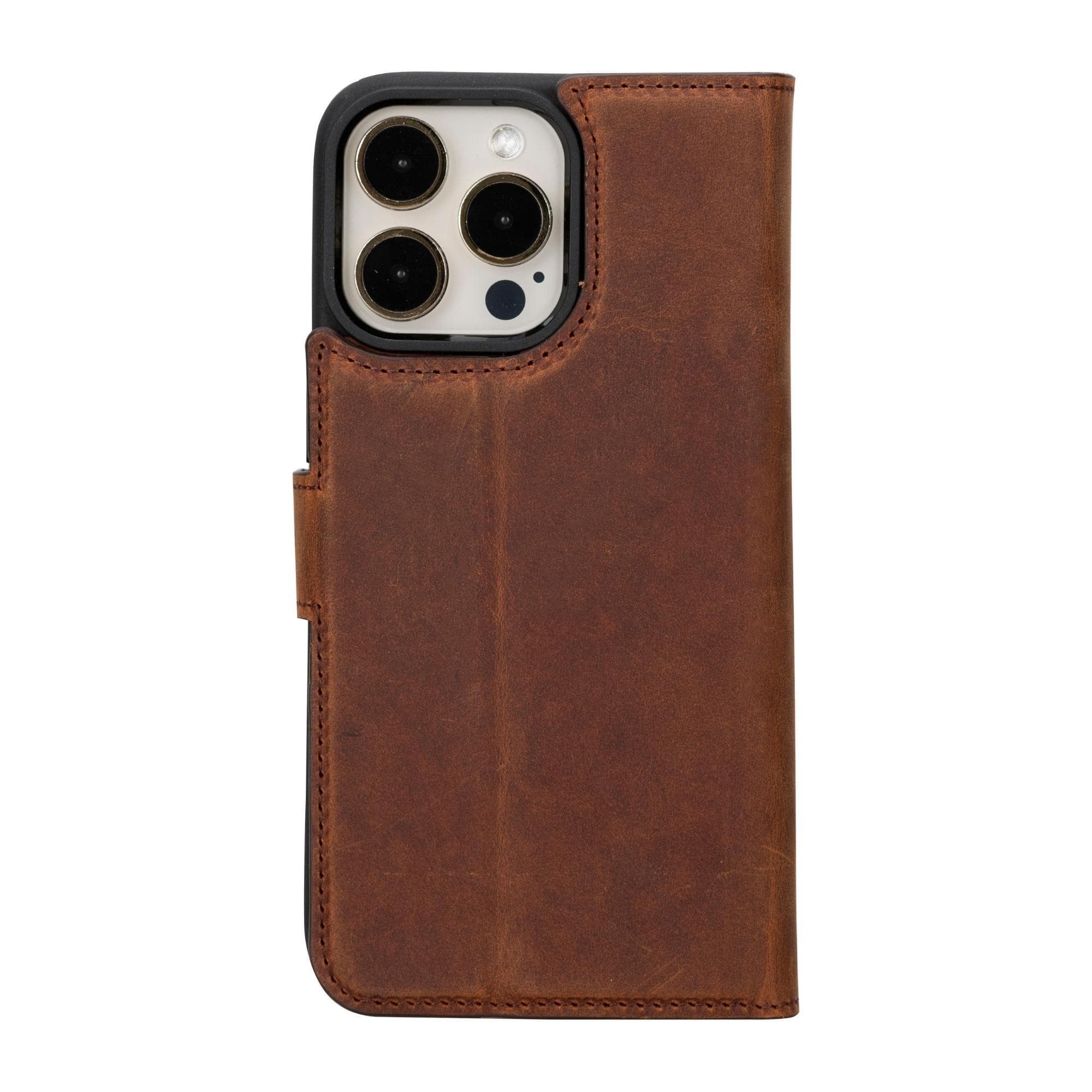 Magic iPhone 15 Series Detachable Genuine Leather Wallet Case