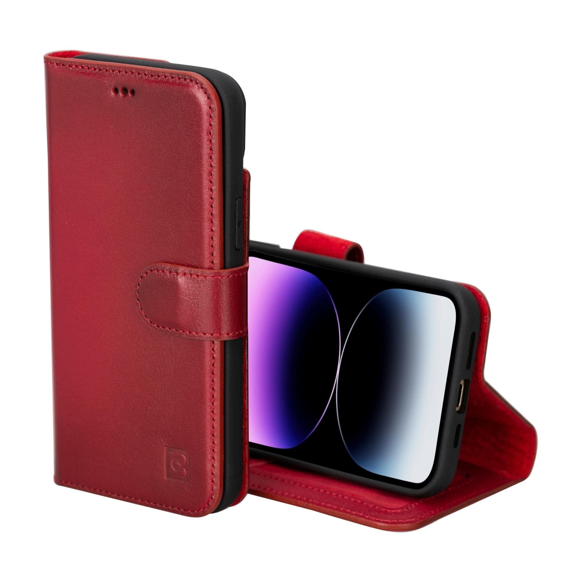 Magic iPhone 15 Series Detachable Genuine Leather Wallet Case