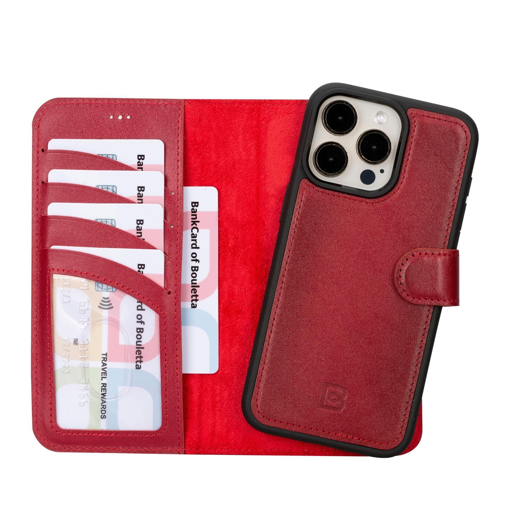 Magic iPhone 15 Pro Max Detachable Genuine Leather Wallet Case