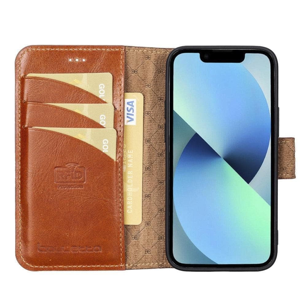 Wallet Case iPhone 13 Series Non-Detachable Genuine Leather Wallet Case - WC