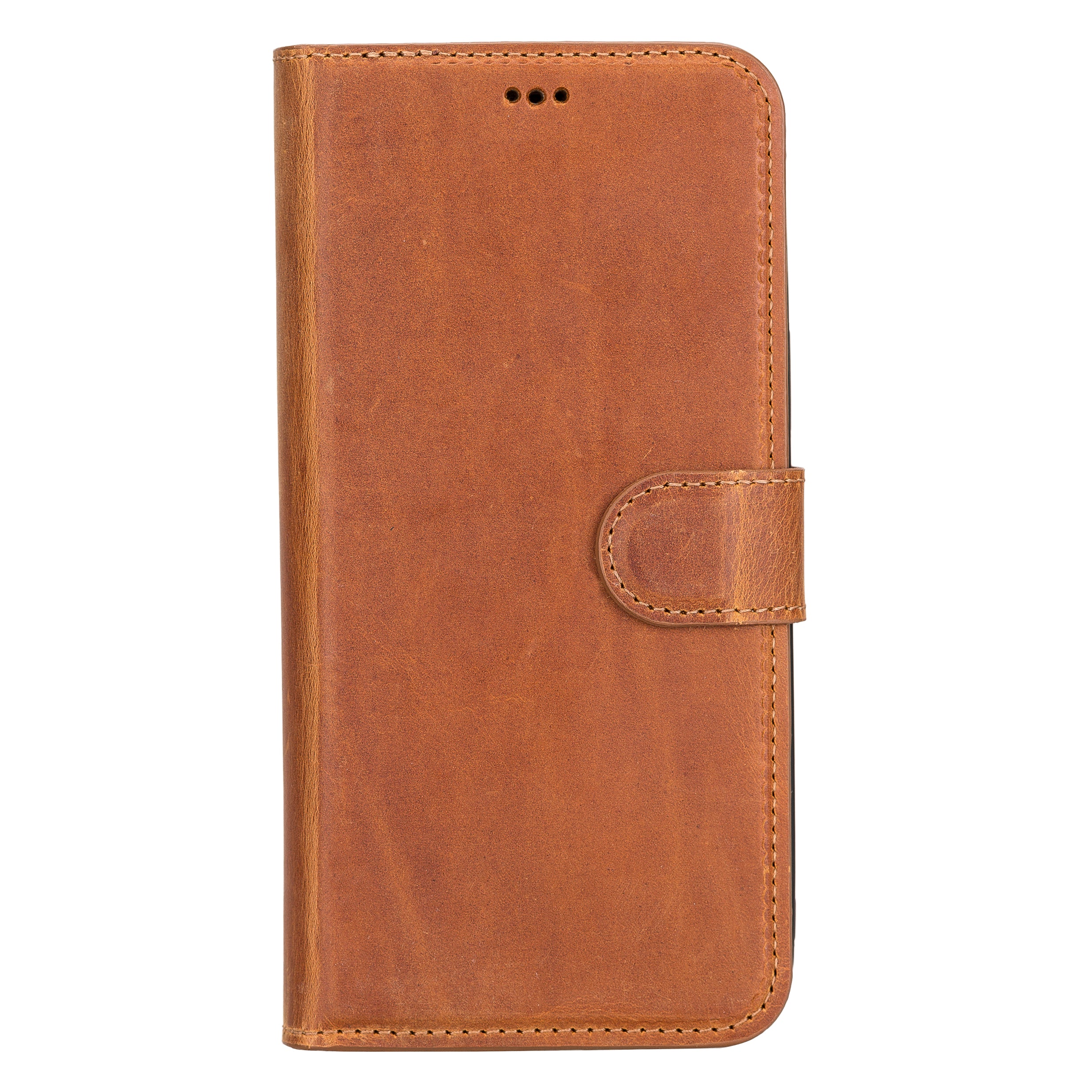 Magic Magnetic Detachable Leather Wallet Case for iPhone 12 Pro Max (6.7") - TAN - saracleather