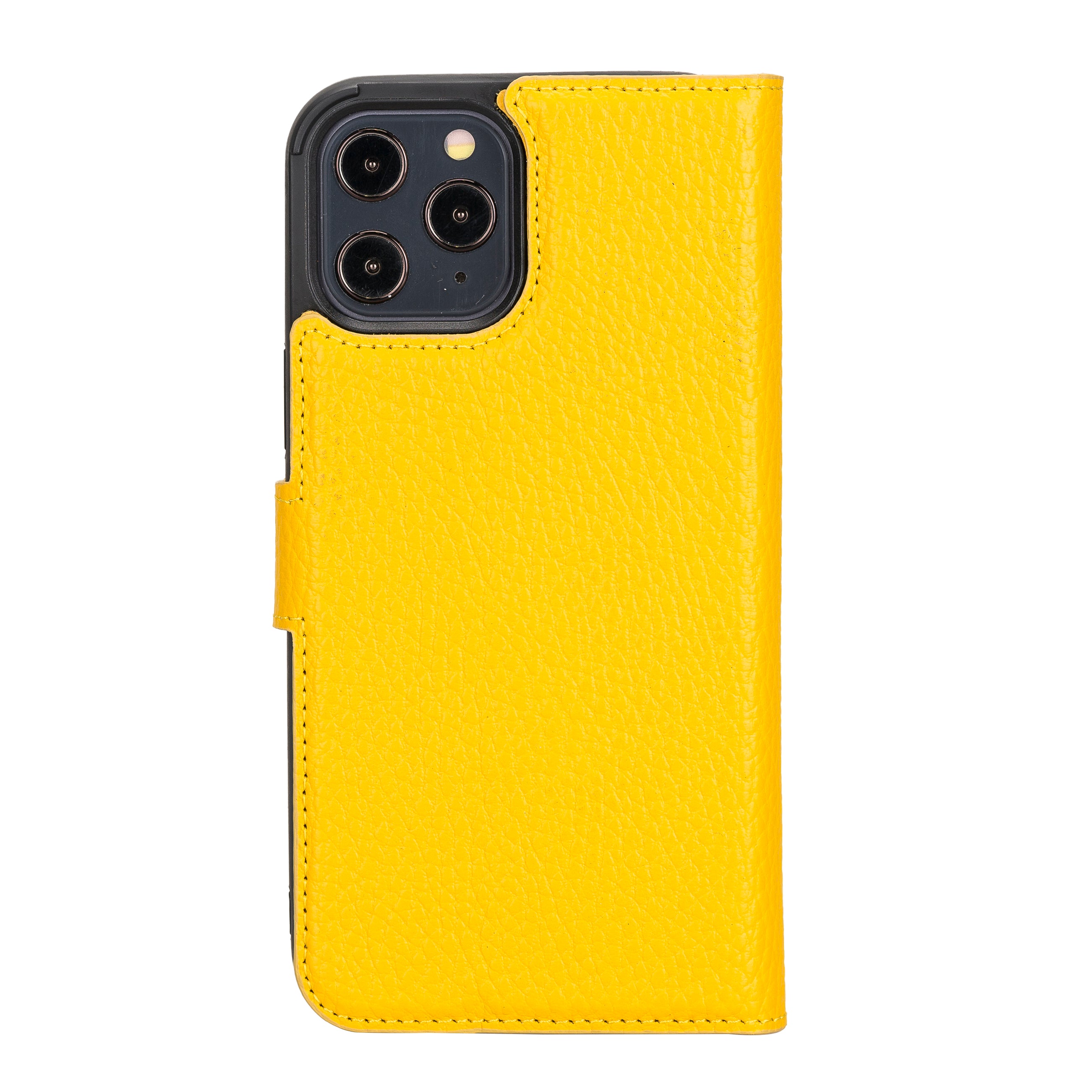 Magic Magnetic Detachable Leather Wallet Case for iPhone 12 Pro Max (6.7") - YELLOW - saracleather