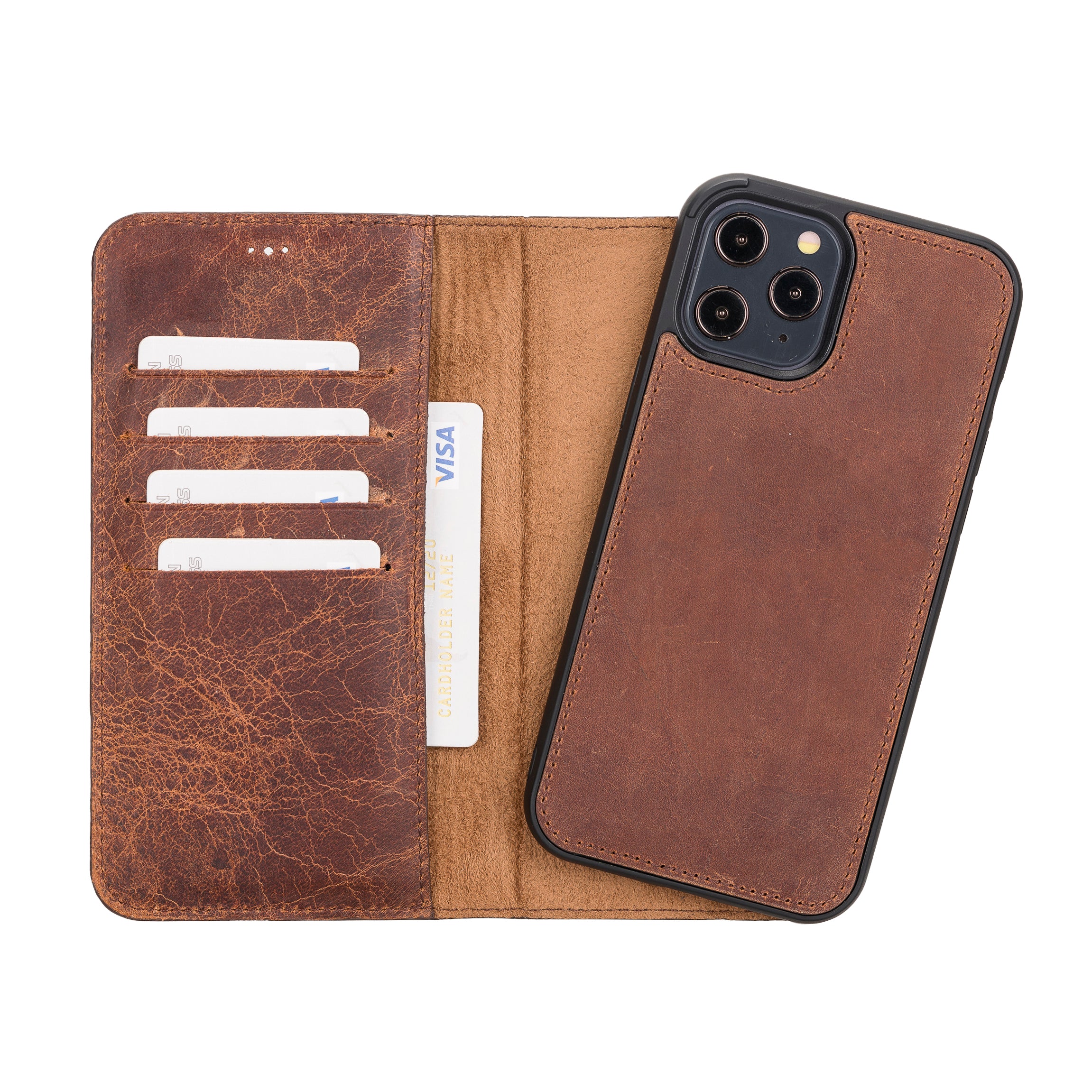 Custom Name Letters Leather Card Holder Case For iphone 14 13 12