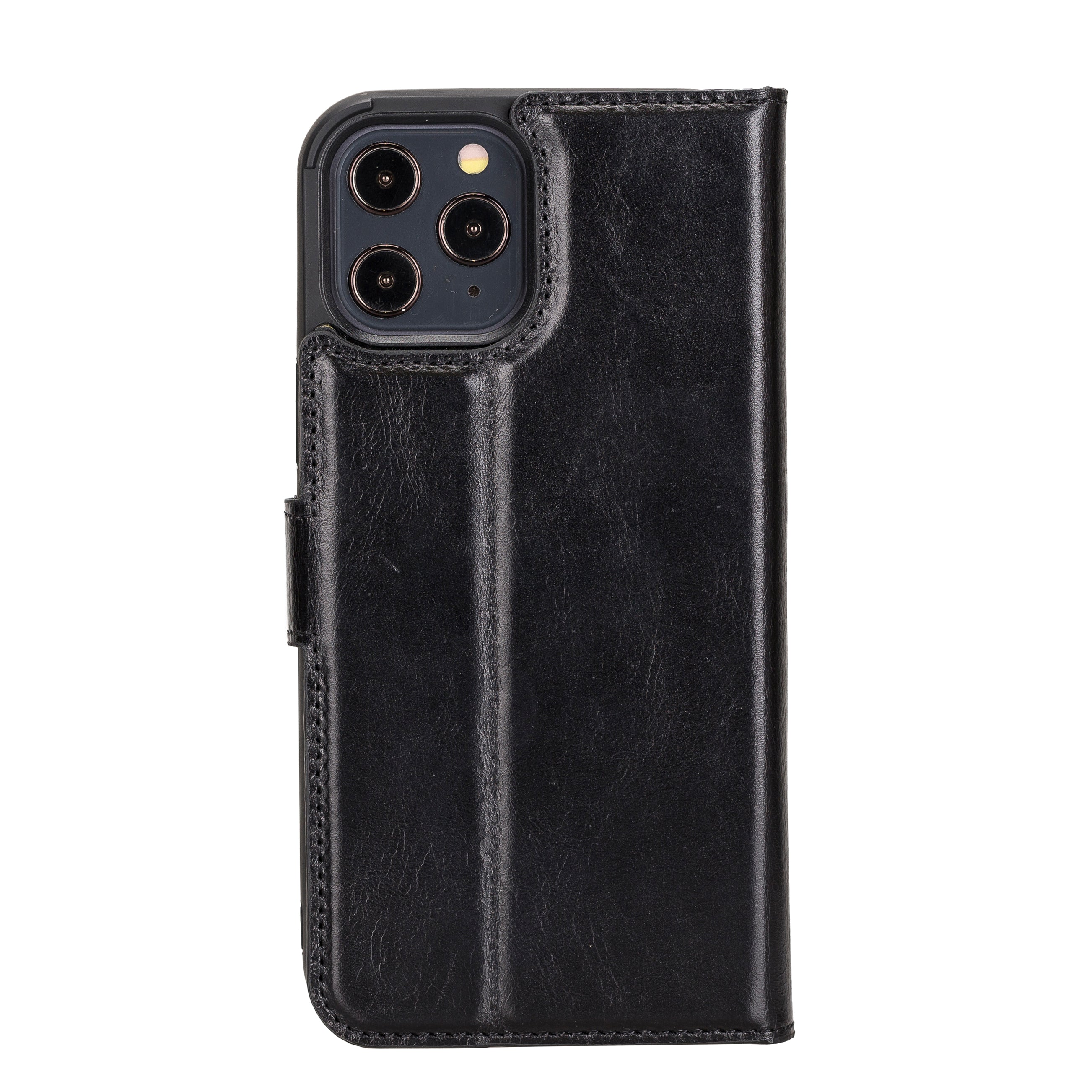 Magic Magnetic Detachable Leather Wallet Case for iPhone 12 Pro Max (6.7") - BLACK - saracleather