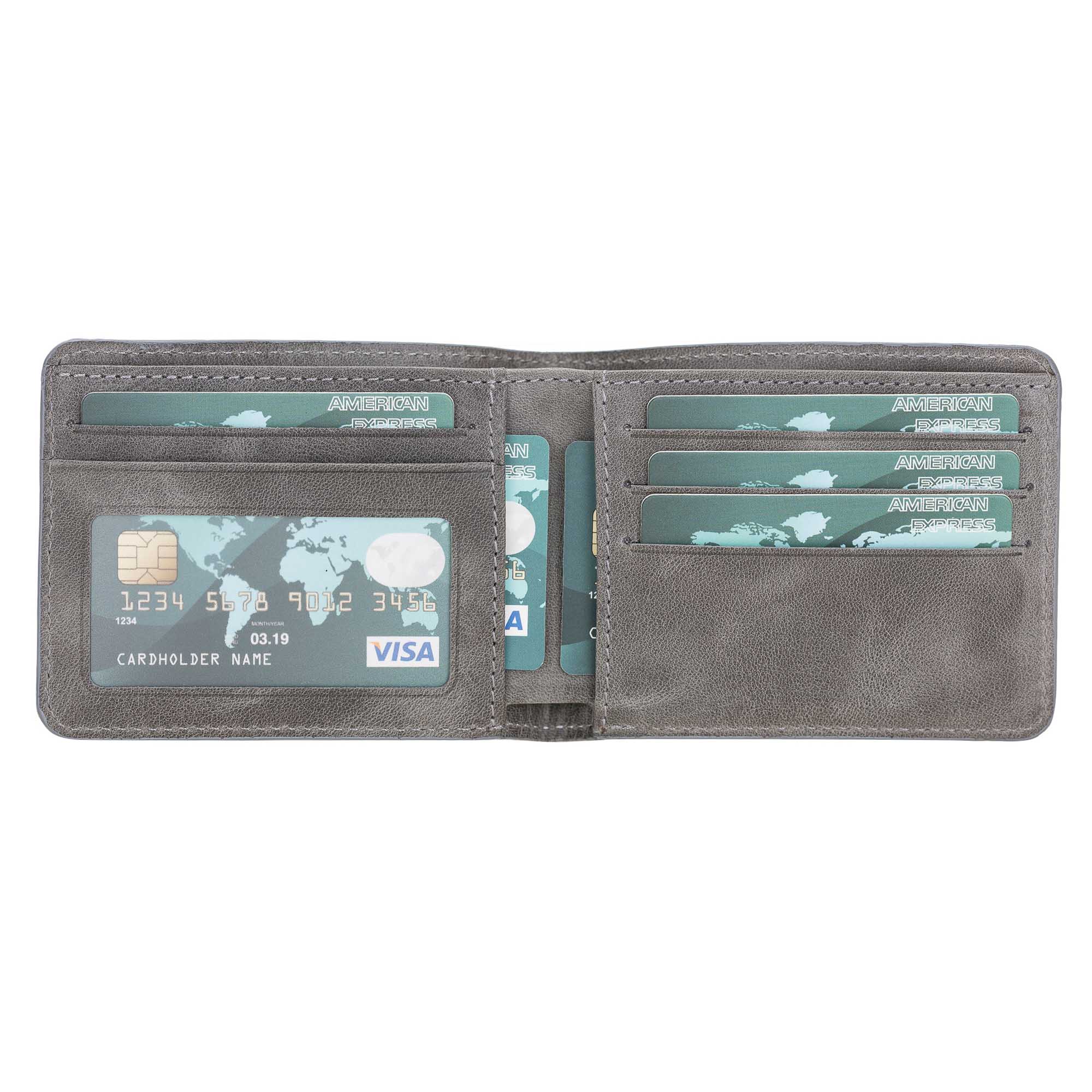 Pier Leather Men's Bifold Wallet - EFFECT GRAY - saracleather