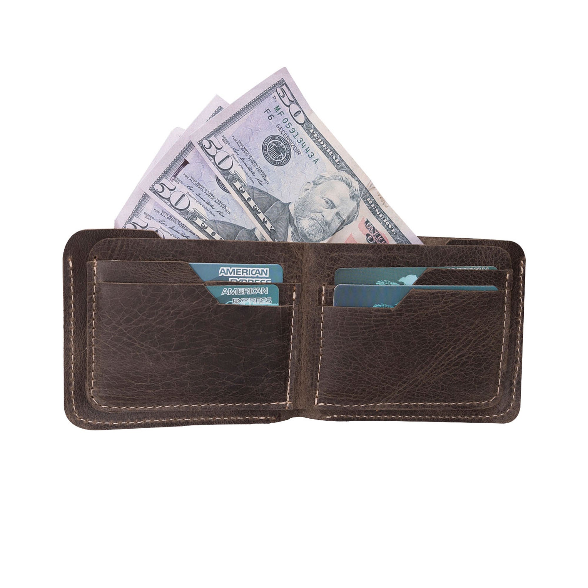 Franco Leather Men's Wallet - BROWN - saracleather