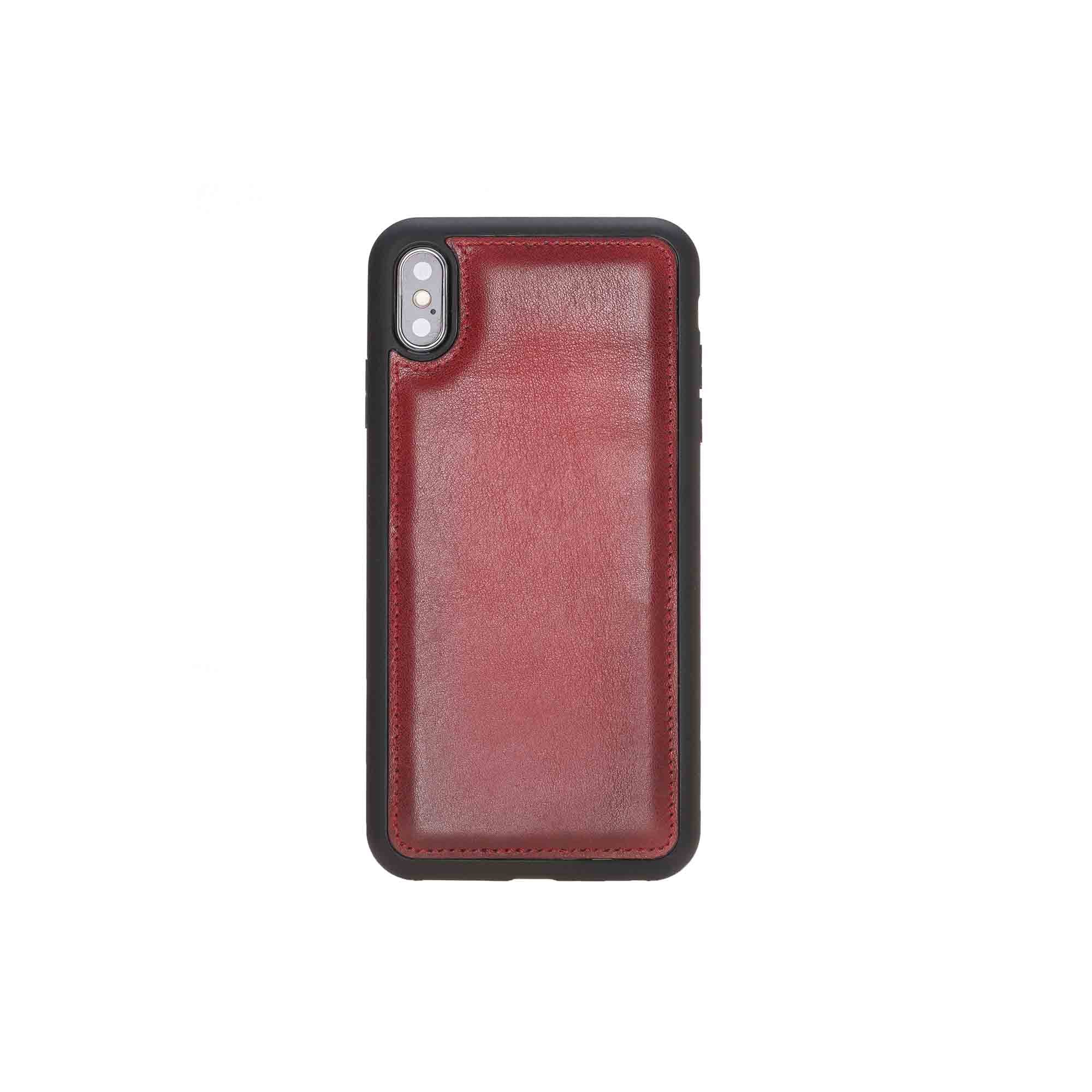 Flex Cover Leather Case for iPhone XS Max (6.5") - EFFECT RED - saracleather