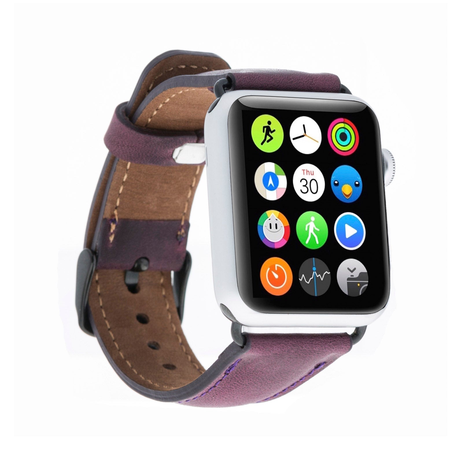 Full Grain Leather Band for Apple Watch - PURPLE - saracleather