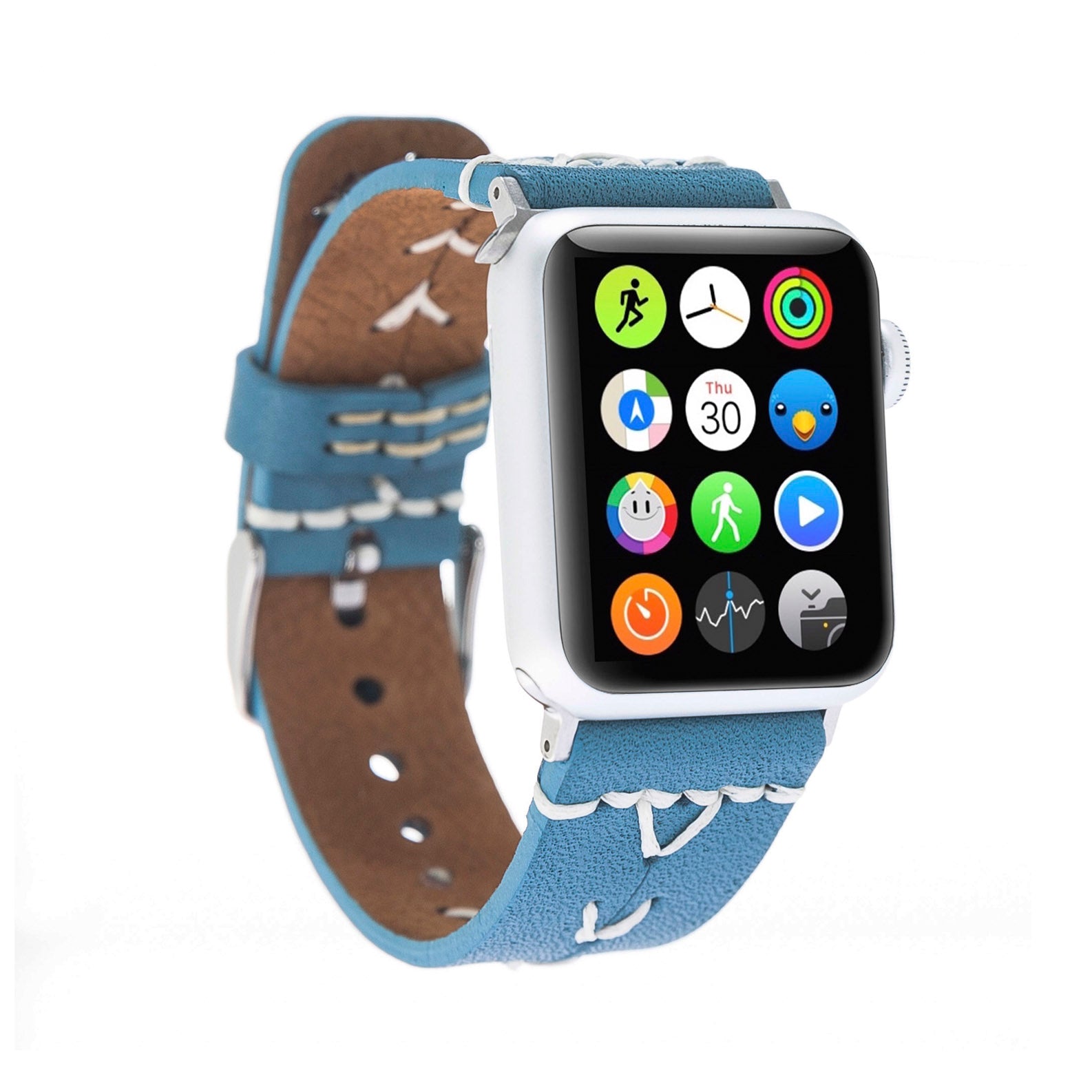 Full Grain Leather Band for Apple Watch - BLUE - saracleather