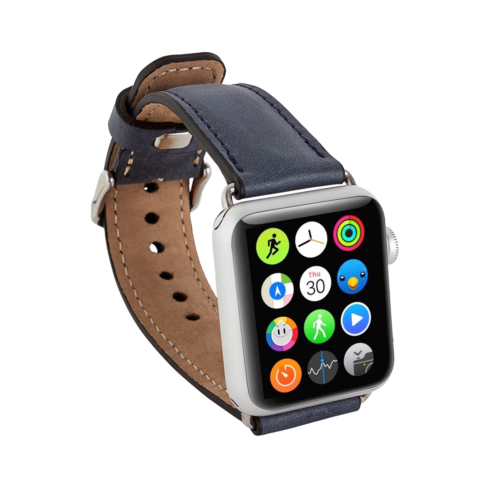 Full Grain Leather Band for Apple Watch - BLUE - saracleather