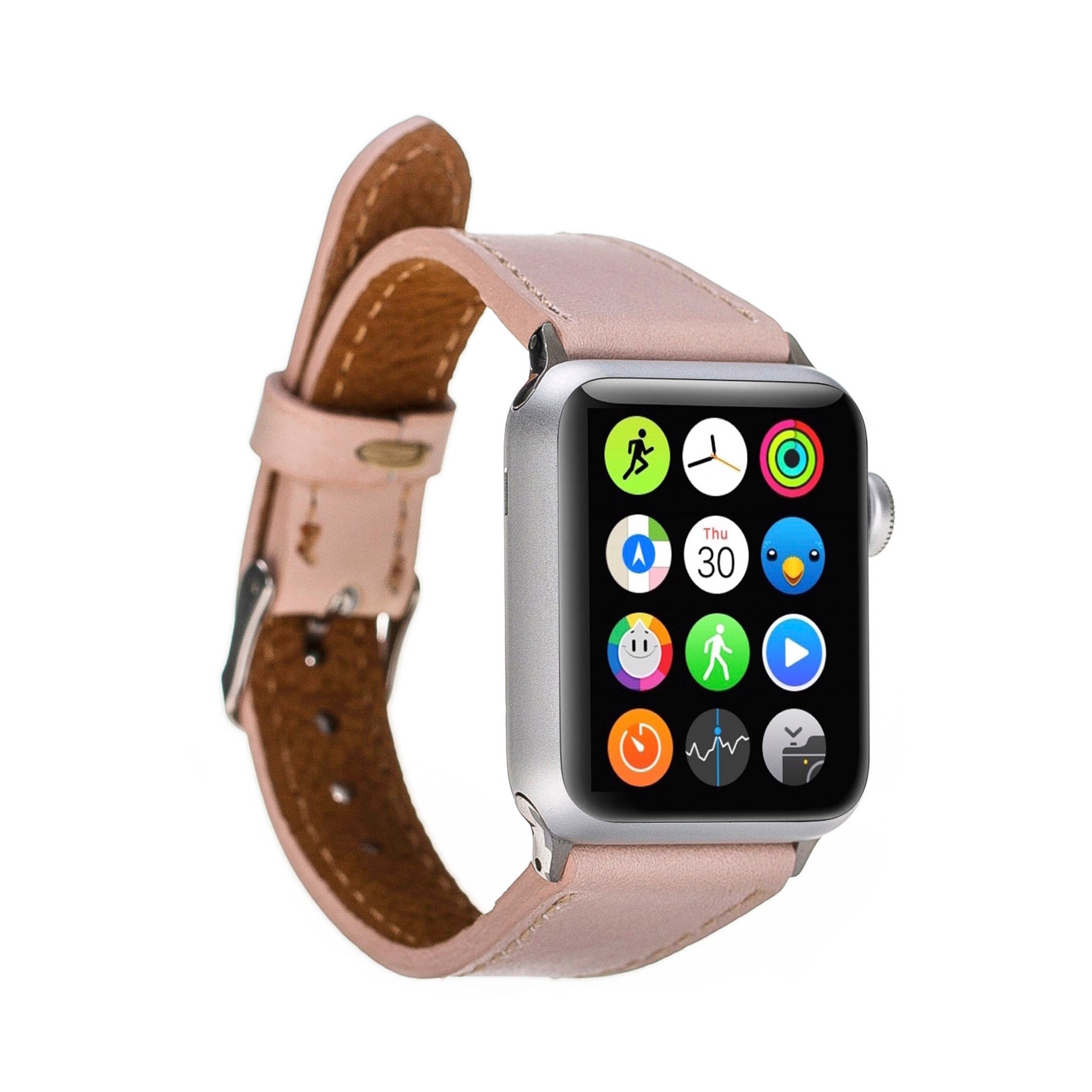 Slim Strap - Full Grain Leather Band for Apple Watch 38mm / 40mm - PINK - saracleather