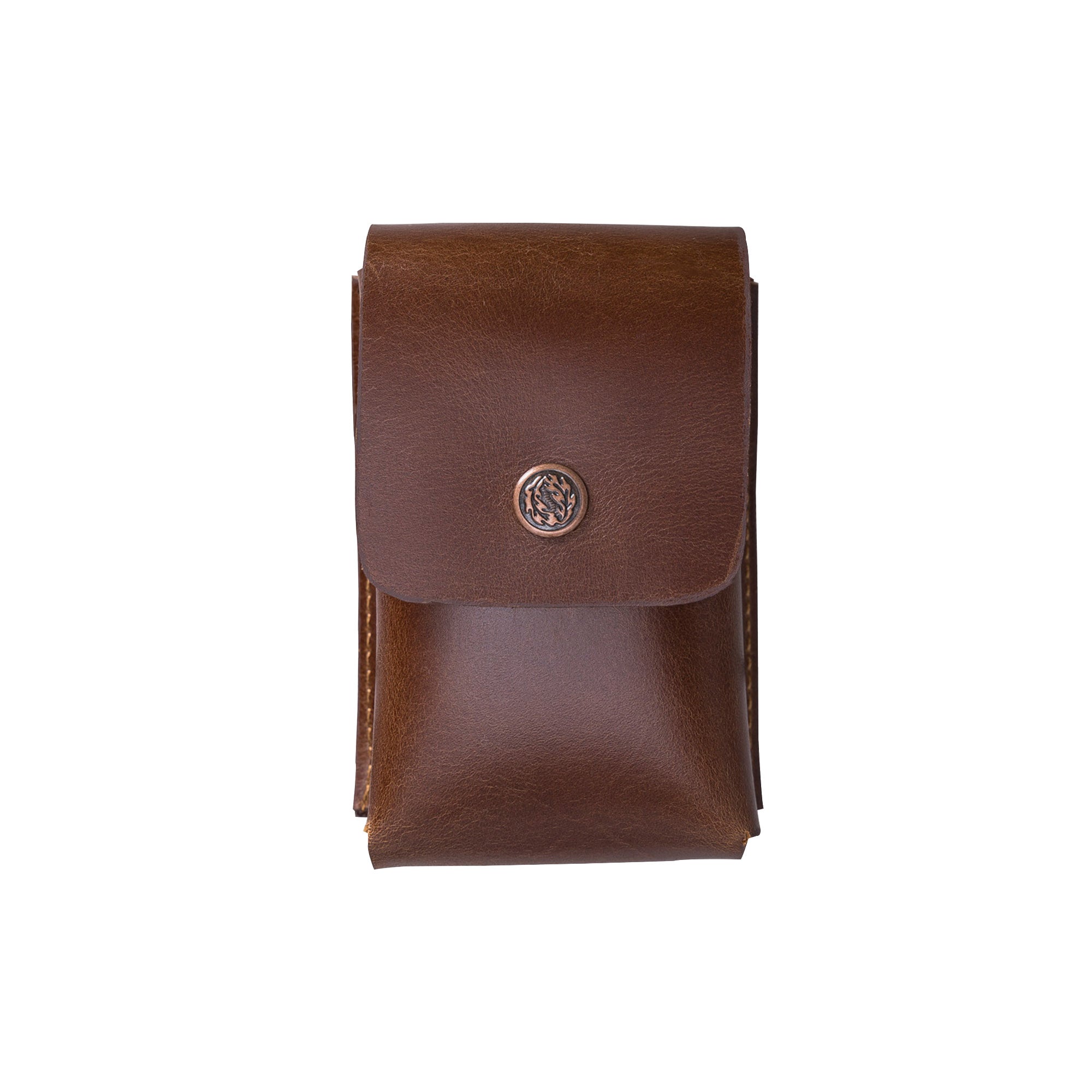 Troy Leather Case for Cigarette - BROWN - saracleather