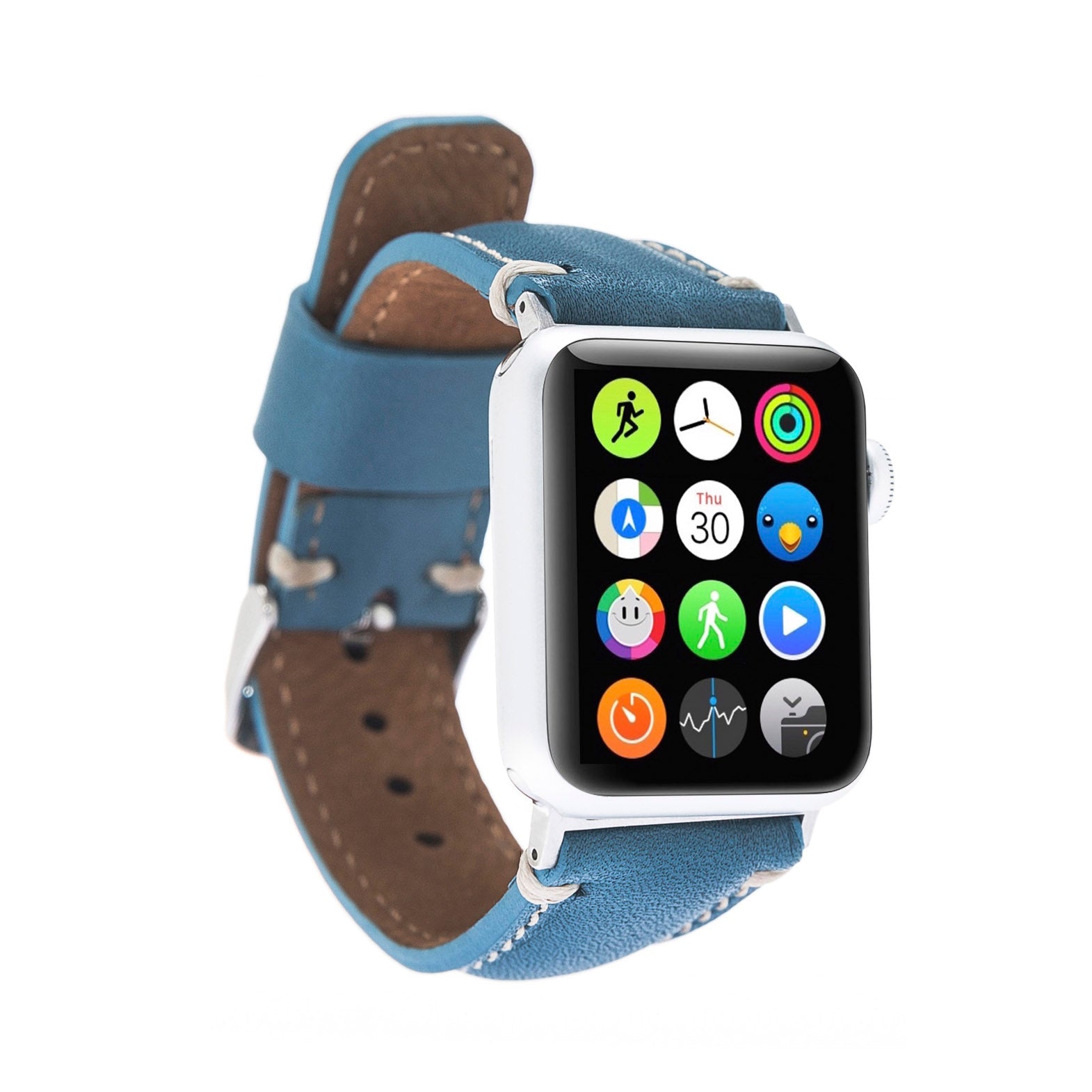 Full Grain Leather Band for Apple Watch - BLUE - saracleather