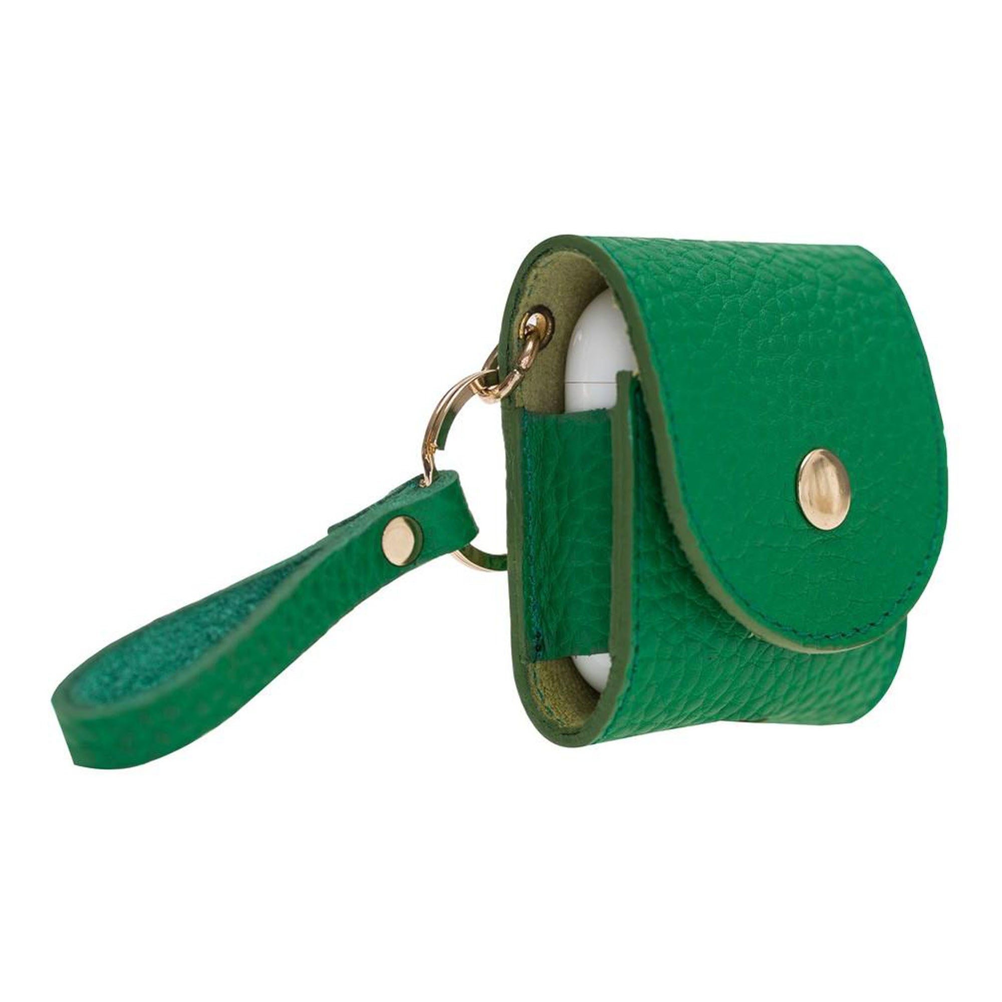 Mai Leather Case for AirPods 1 & 2 - GREEN - saracleather