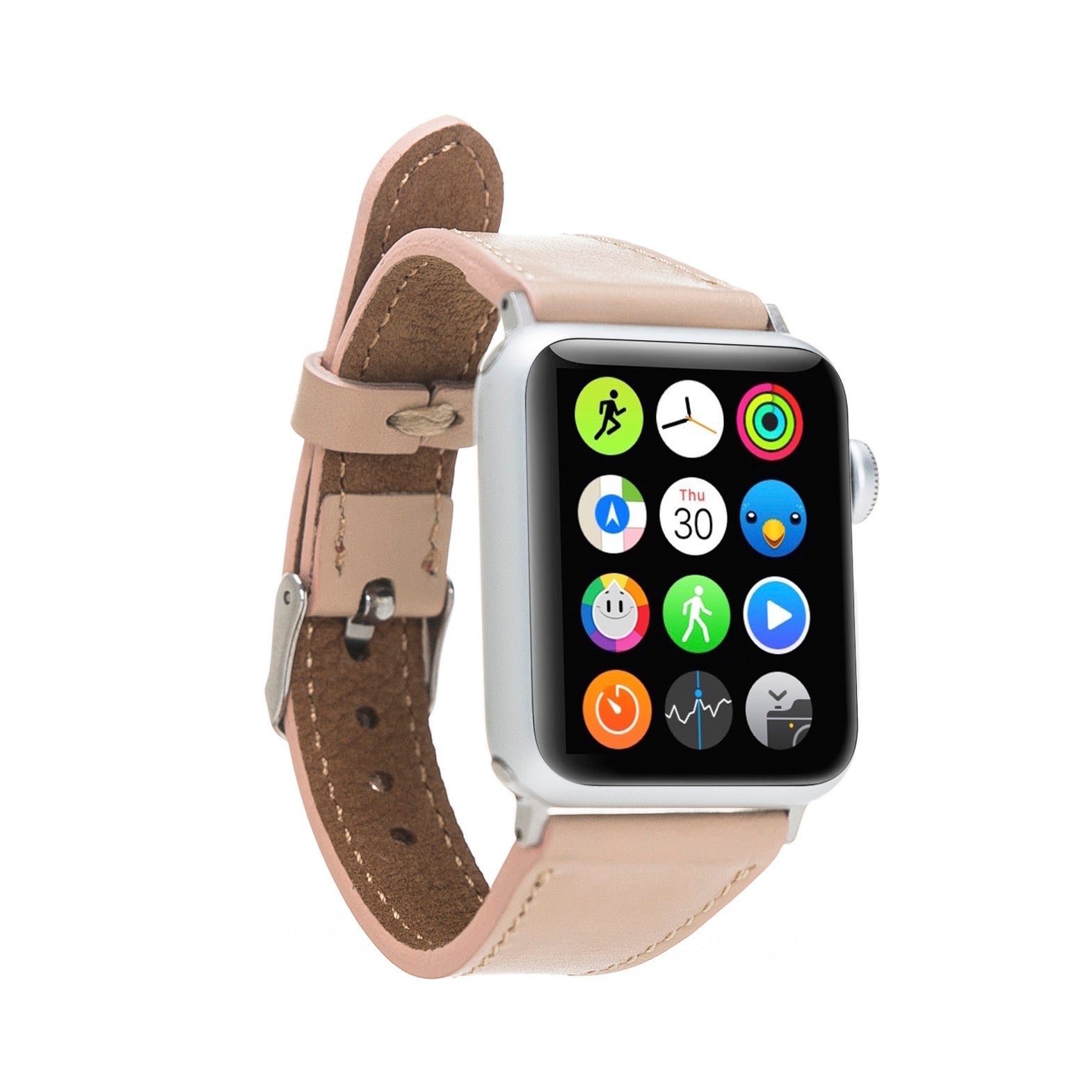 Slim Strap - Full Grain Leather Band for Apple Watch 38mm / 40mm - PINK - saracleather