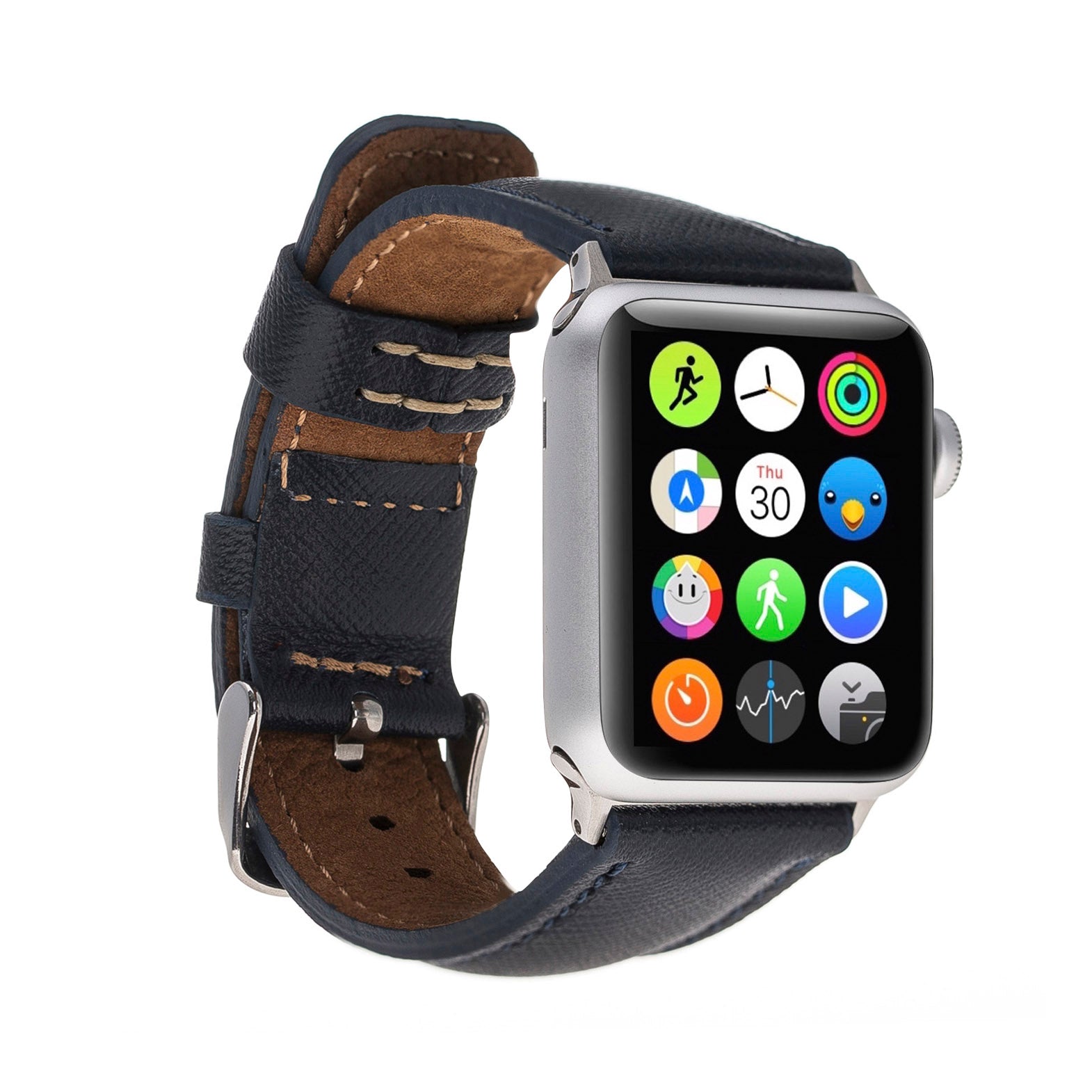 Full Grain Leather Band for Apple Watch - NAVY BLUE - saracleather