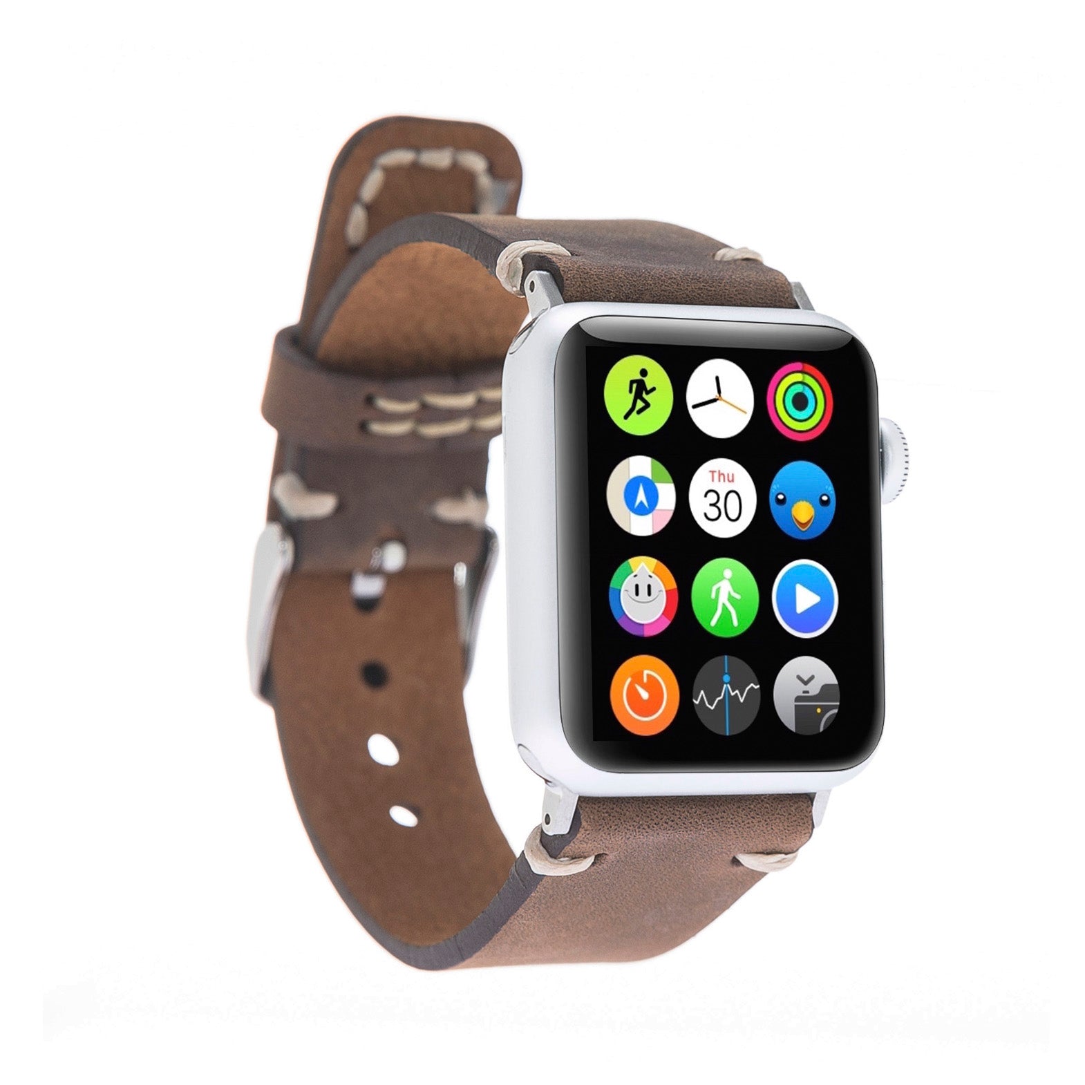 Full Grain Leather Band for Apple Watch - BROWN - saracleather