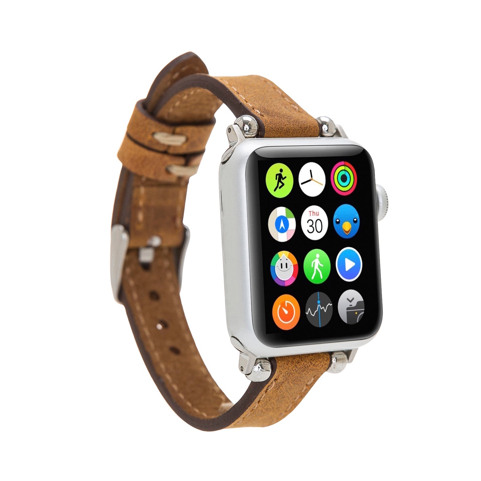 Ferro Strap - Full Grain Leather Band for Apple Watch - TAN - saracleather