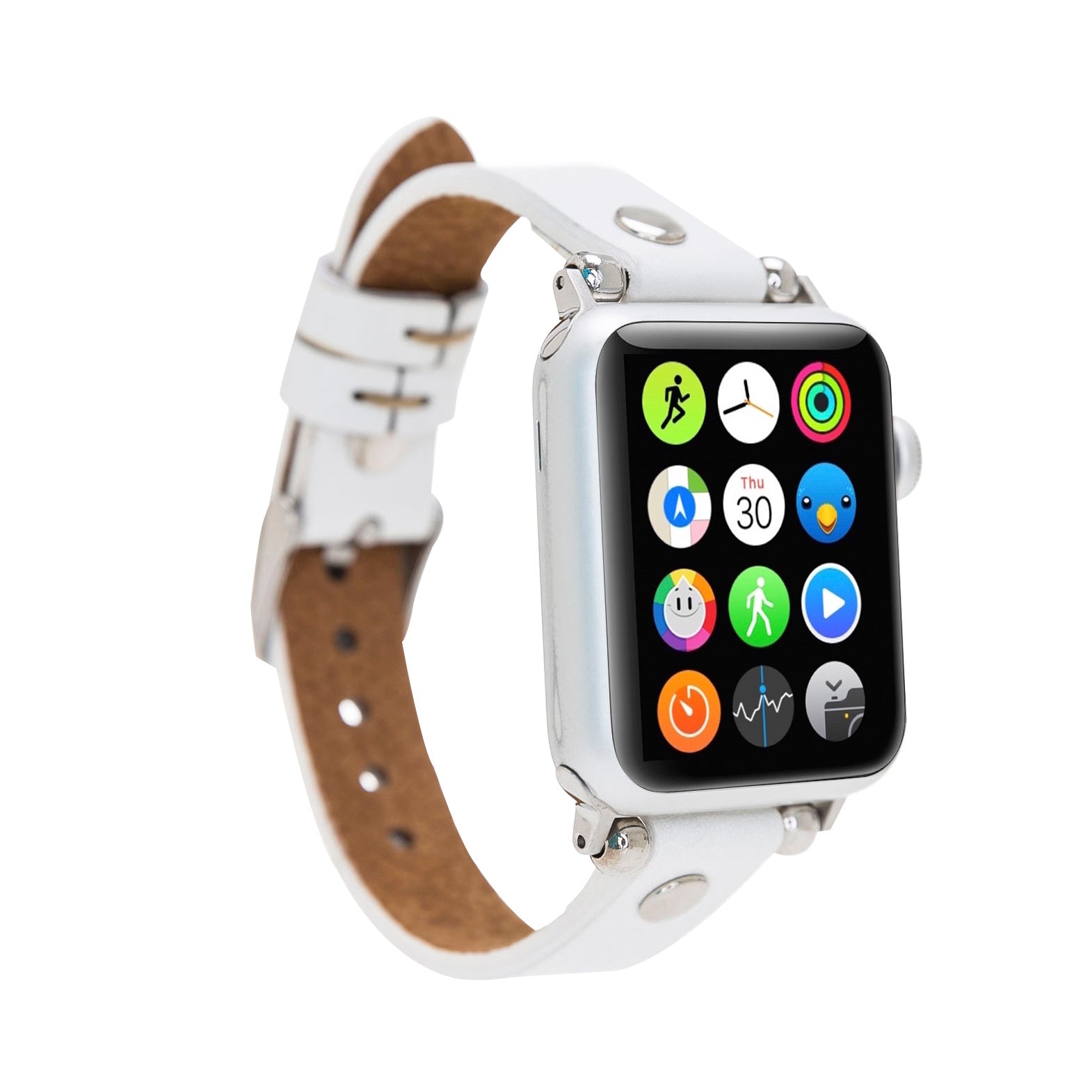 Ferro Strap - Full Grain Leather Band for Apple Watch - WHITE - saracleather