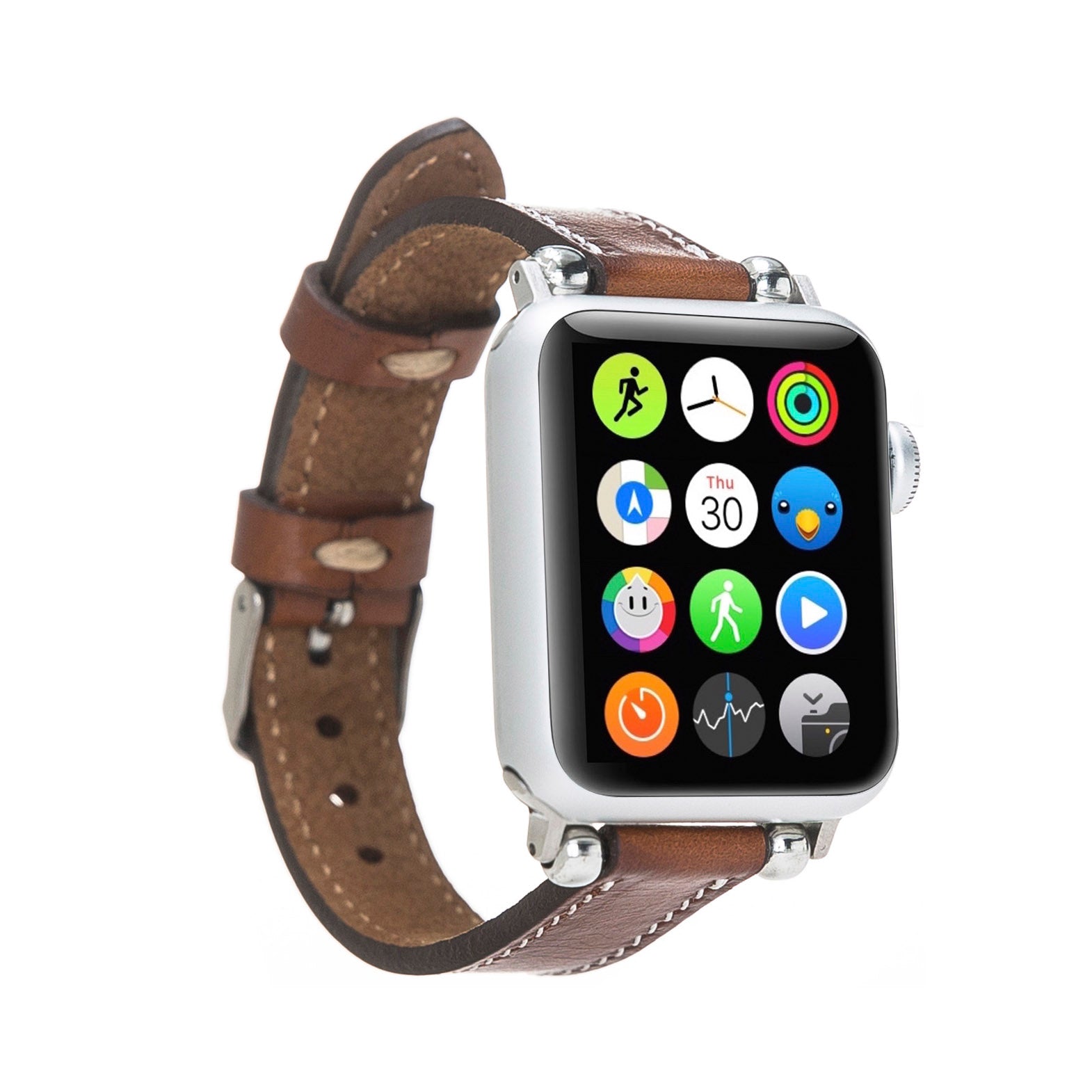 Ferro Strap - Full Grain Leather Band for Apple Watch - EFFECT BROWN - saracleather