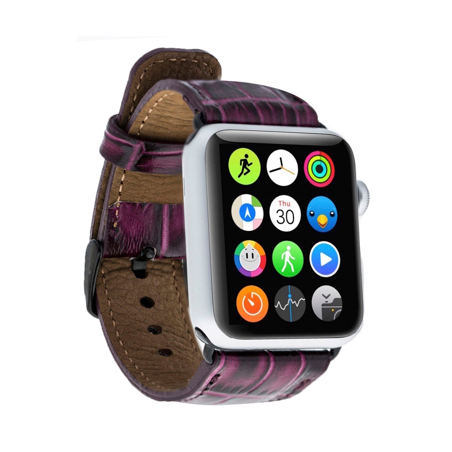 Full Grain Leather Band for Apple Watch - PURPLE - saracleather