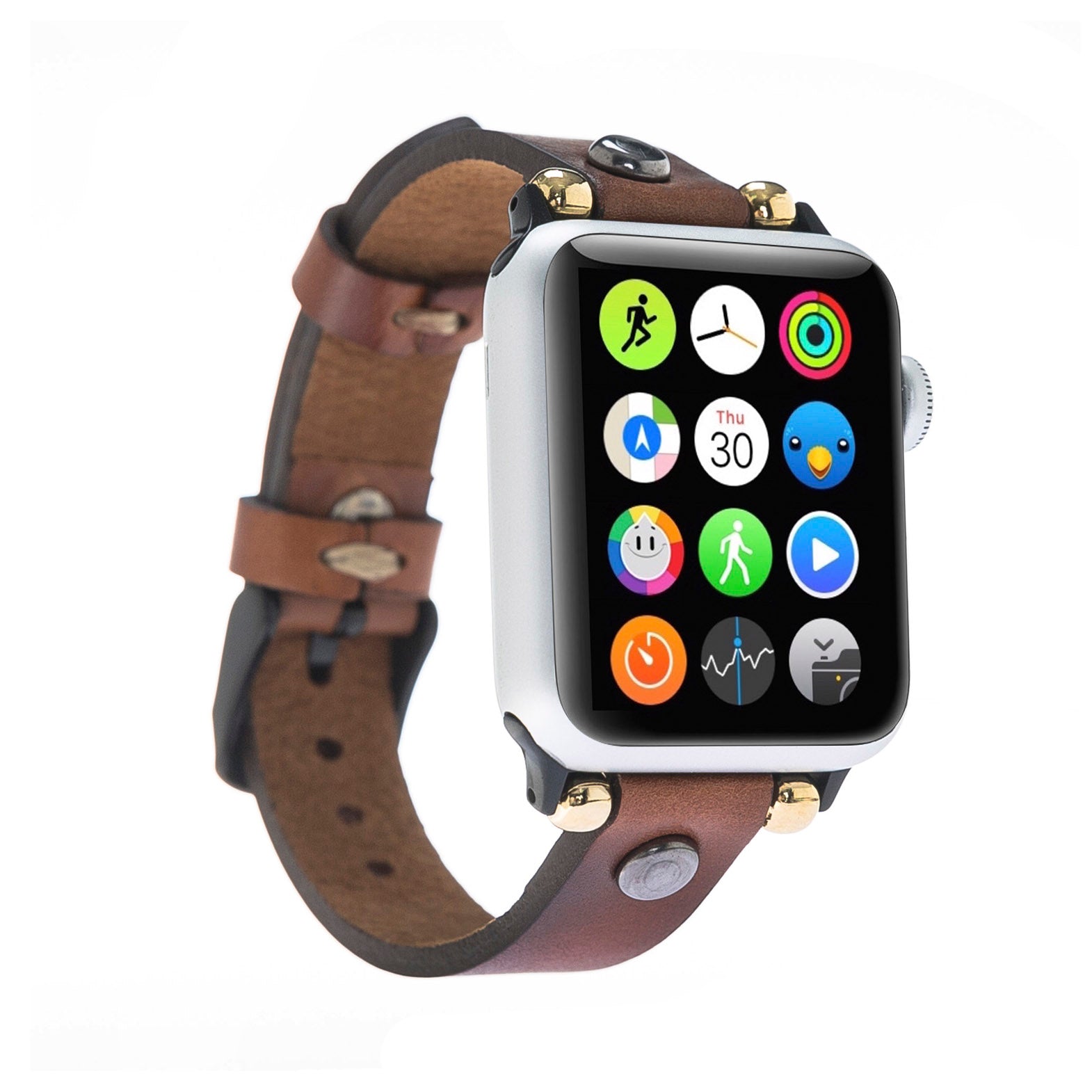 Ferro Strap - Full Grain Leather Band for Apple Watch - EFFECT BROWN - saracleather