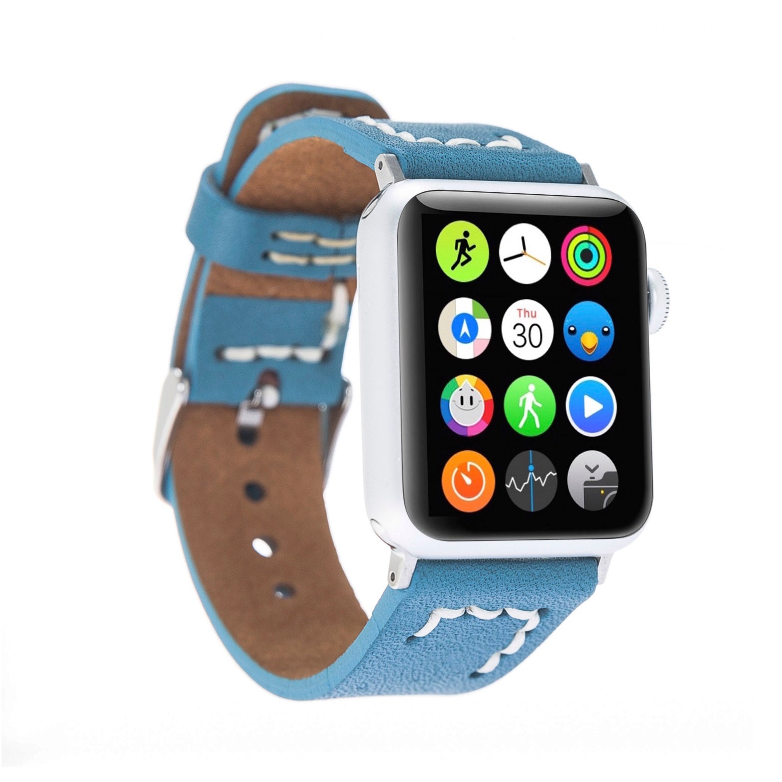 Full Grain Leather Band for Apple Watch - BLUE - saracleather