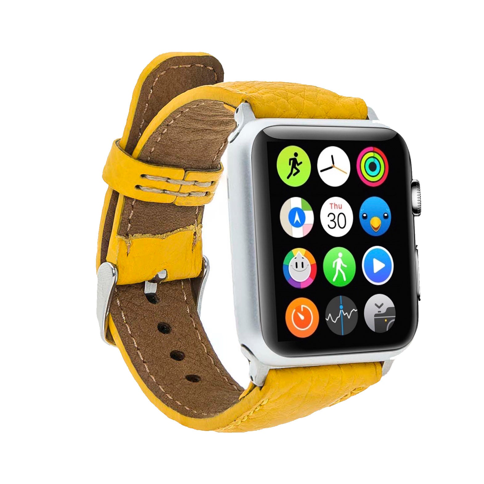 Full Grain Leather Band for Apple Watch - YELLOW - saracleather