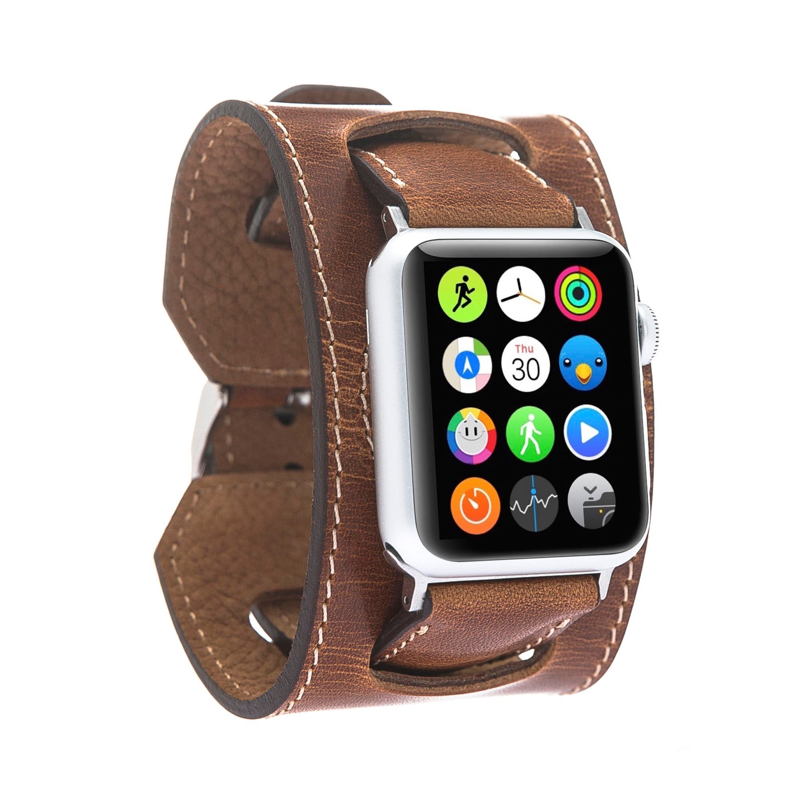 Cuff Strap: Full Grain Leather Band for Apple Watch - TAN - saracleather