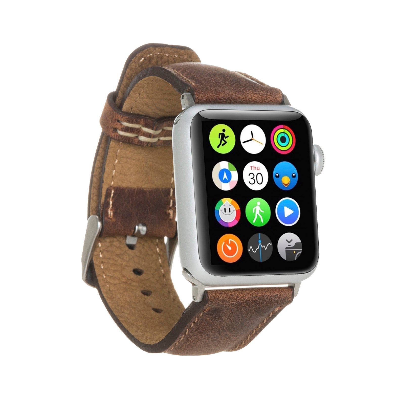 Full Grain Leather Band for Apple Watch - BROWN - saracleather