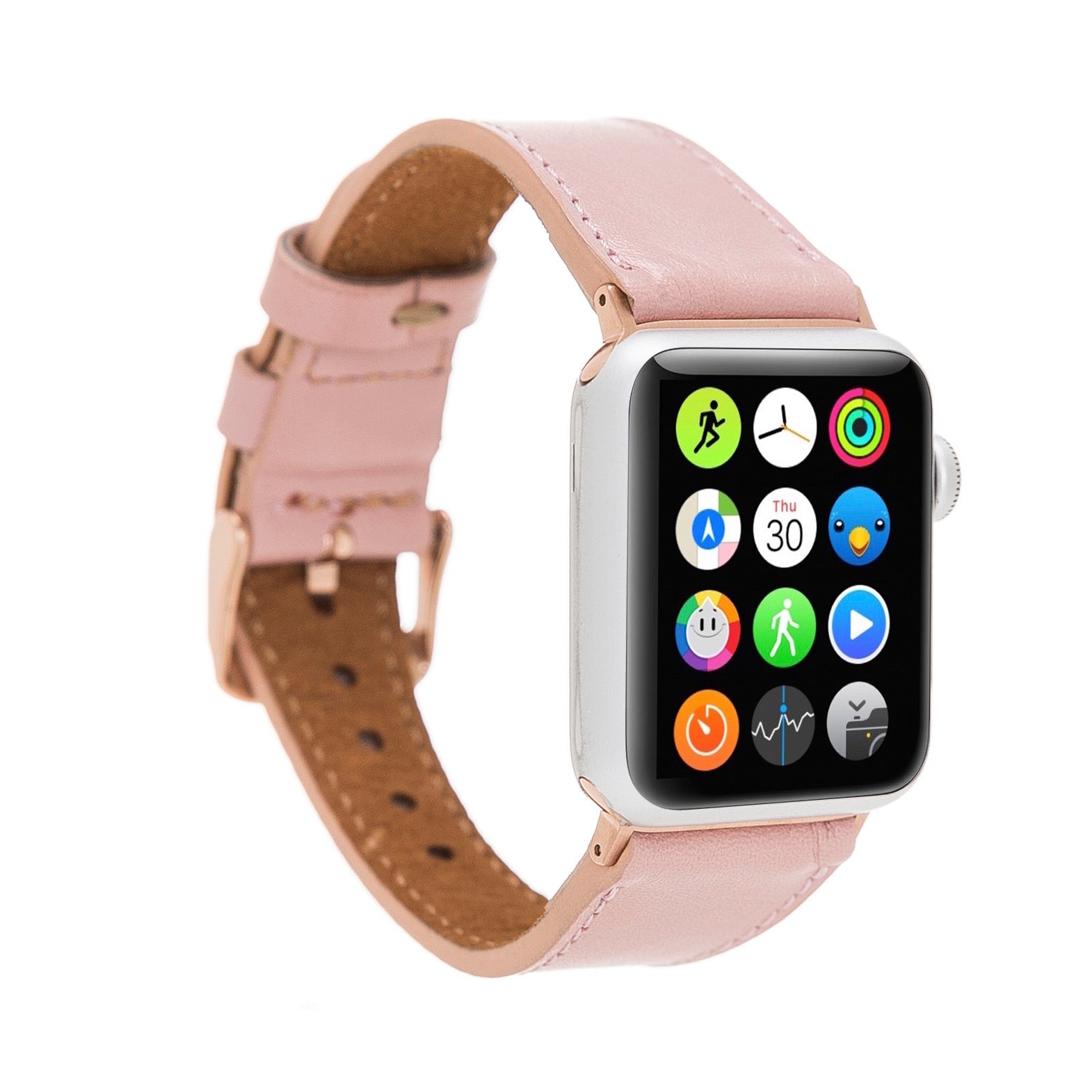 Full Grain Leather Band for Apple Watch - PINK - saracleather