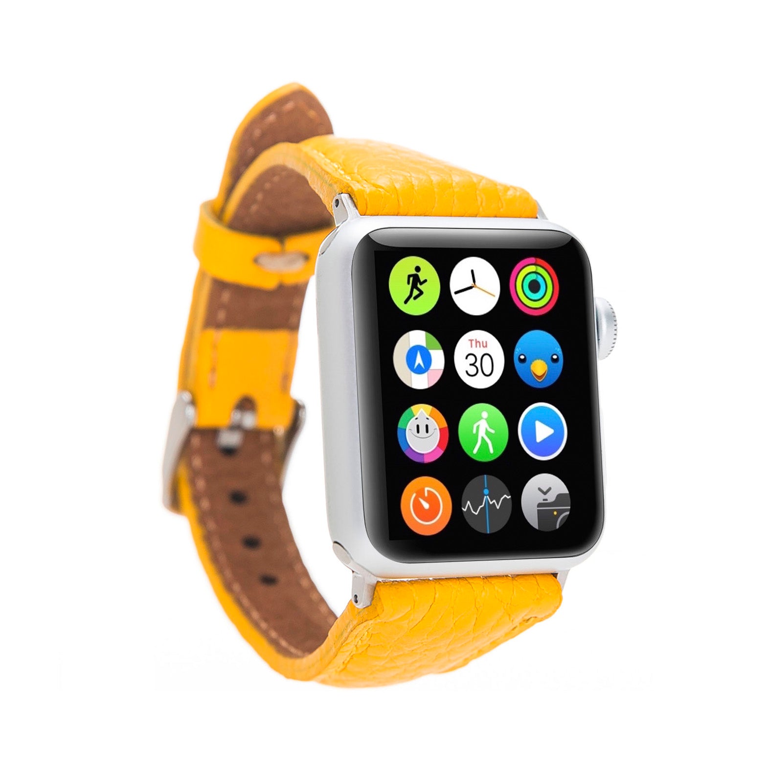 Slim Strap - Full Grain Leather Band for Apple Watch 38mm / 40mm - YELLOW - saracleather