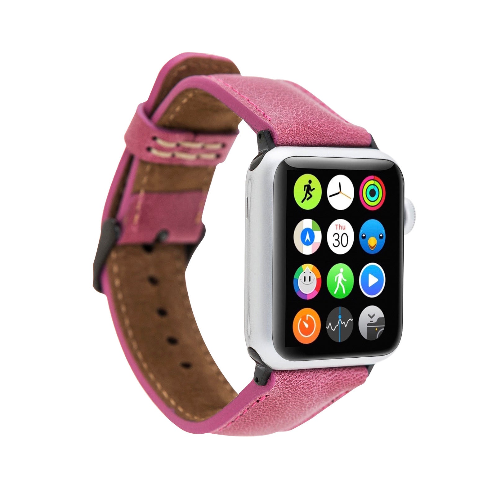 Full Grain Leather Band for Apple Watch - FUCHSIA - saracleather