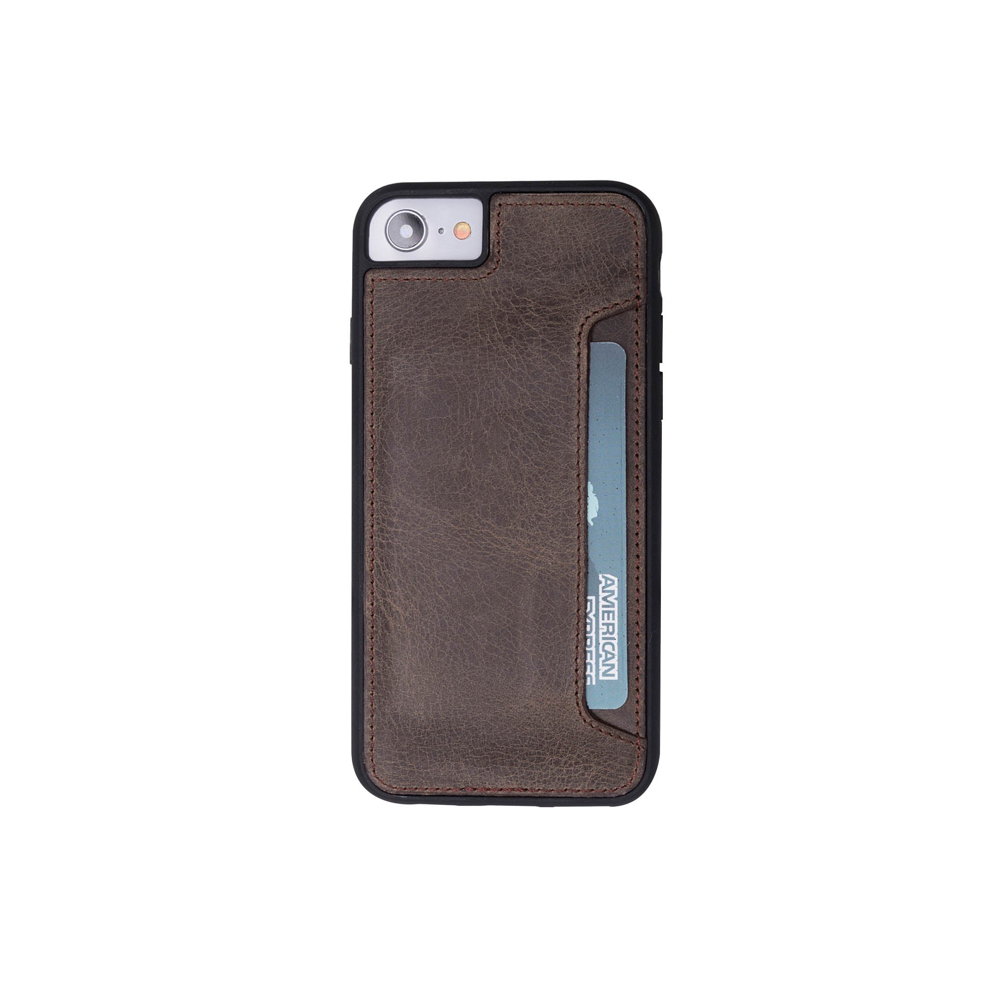 Flex Cover CC Leather Case for iPhone SE 2020 / 8 / 7 (4.7") - BROWN - saracleather