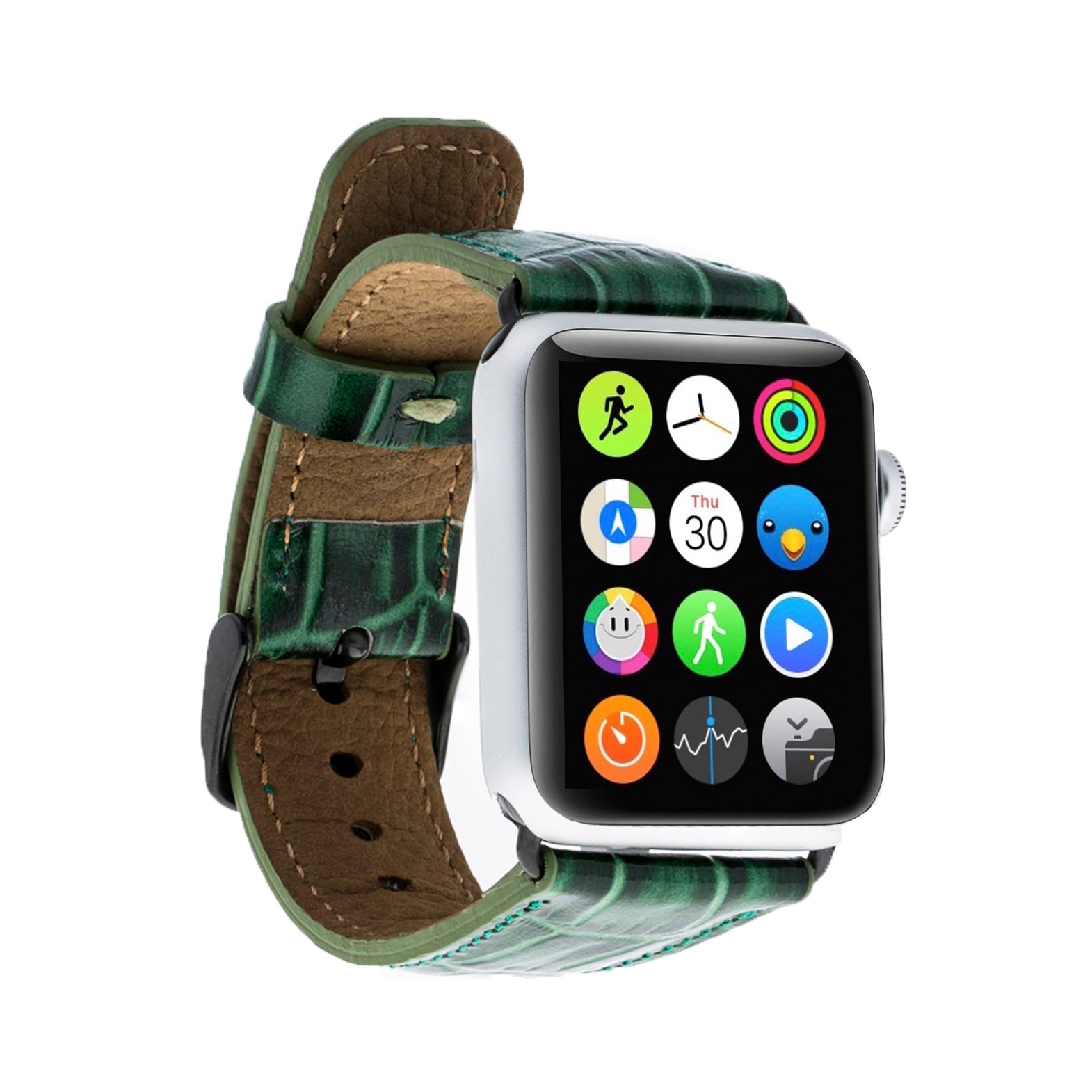 Full Grain Leather Band for Apple Watch - GREEN - saracleather