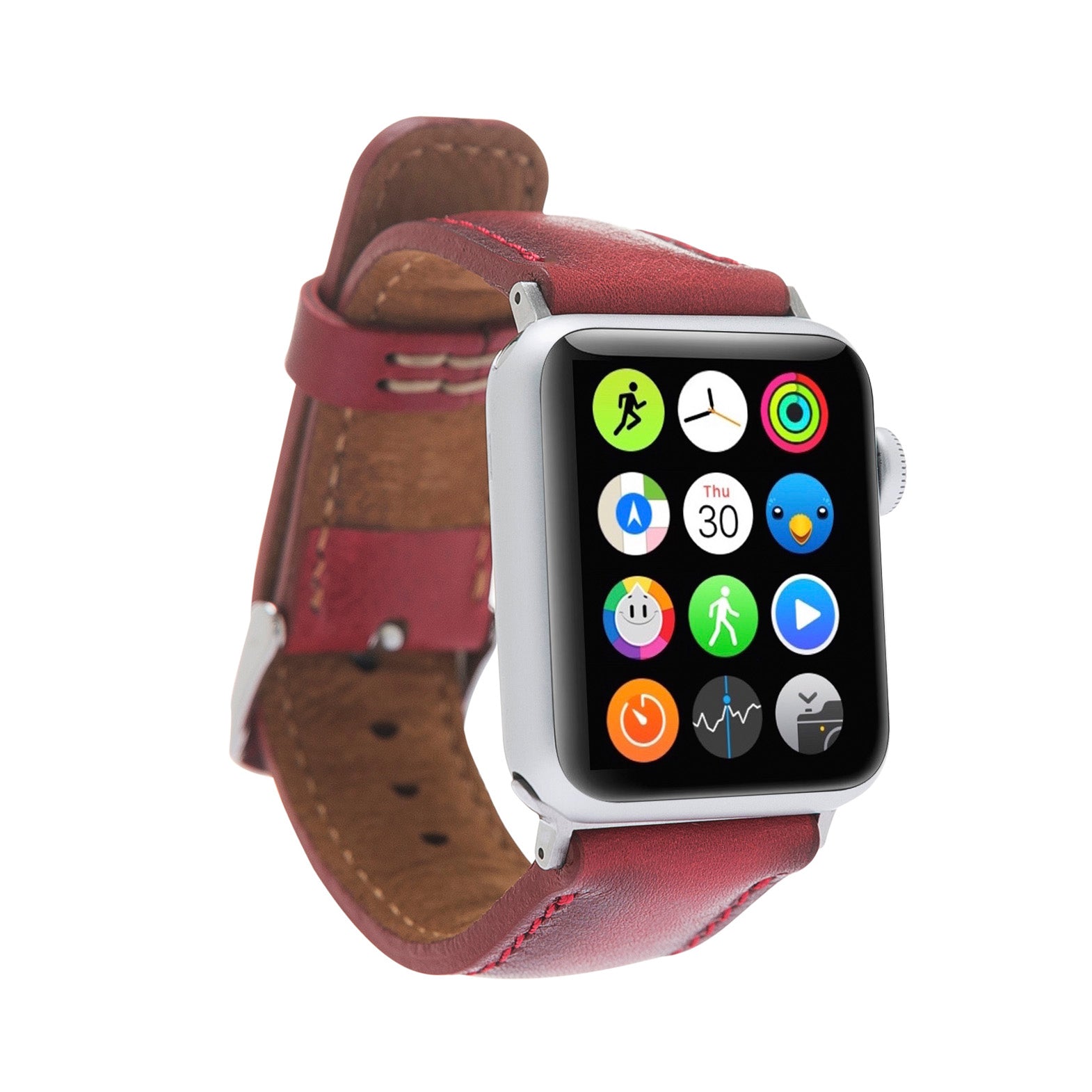 Full Grain Leather Band for Apple Watch - EFFECT RED - saracleather