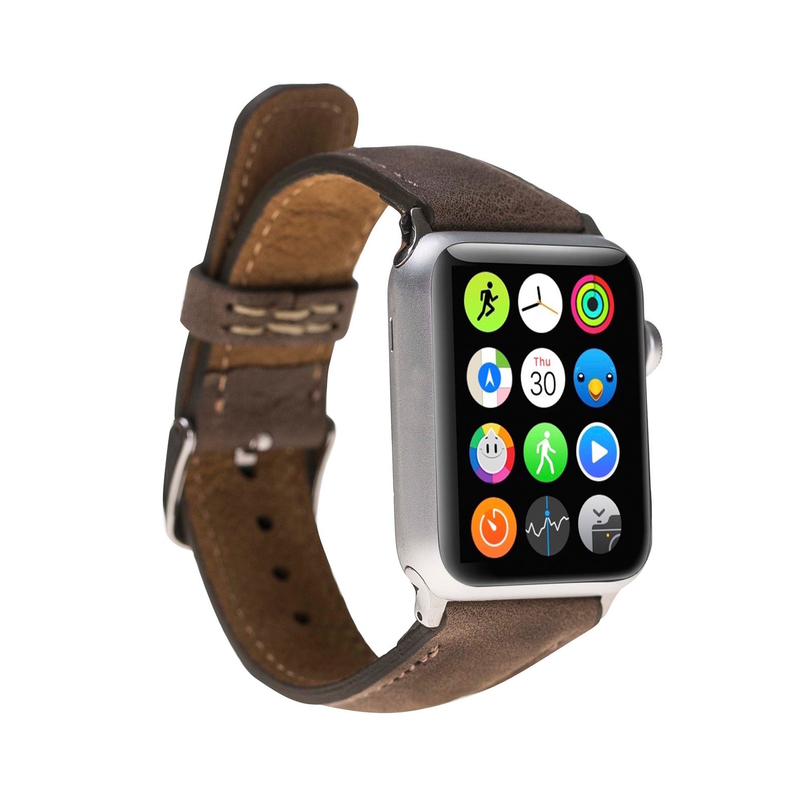 Full Grain Leather Band for Apple Watch - BROWN - saracleather