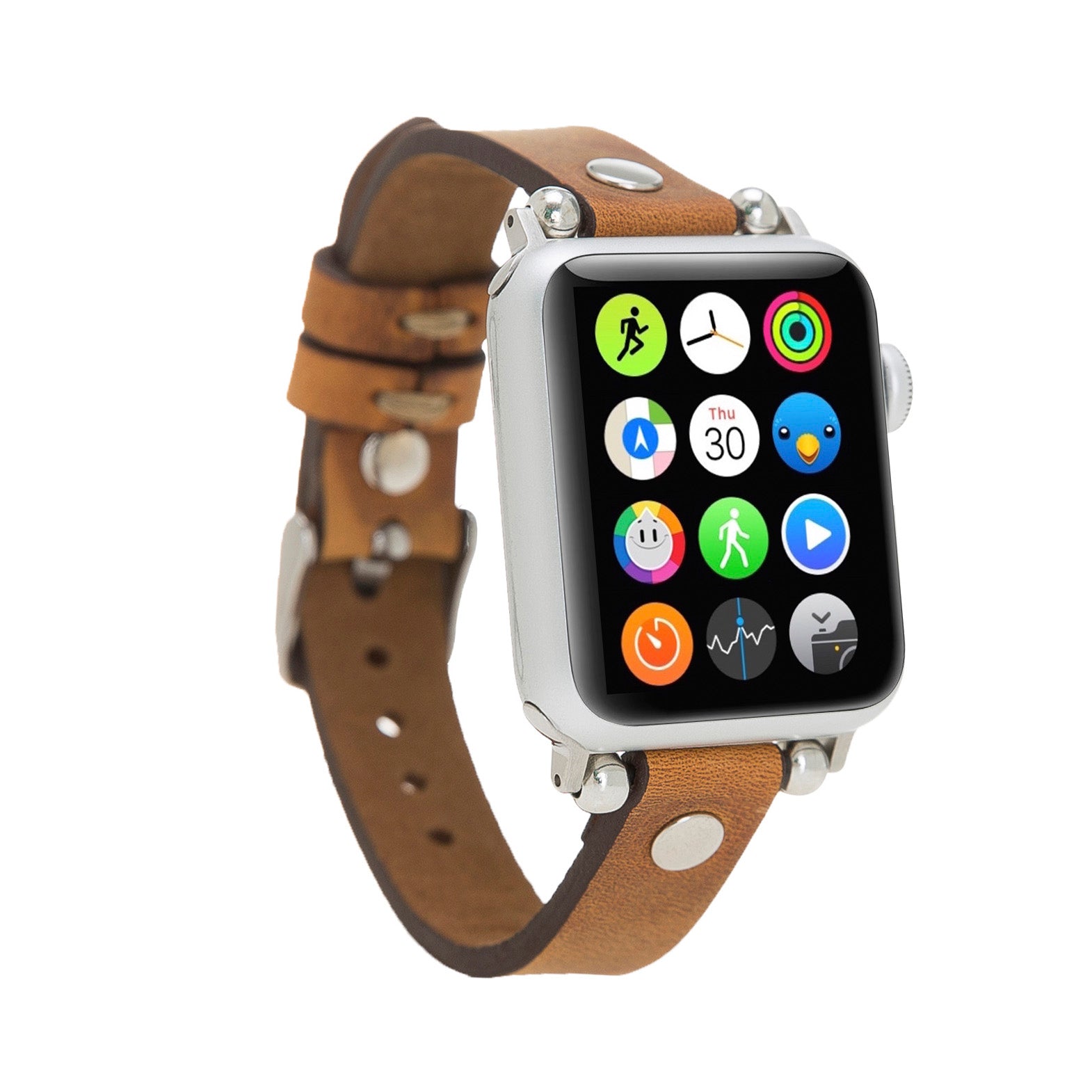 Ferro Strap - Full Grain Leather Band for Apple Watch - TAN - saracleather