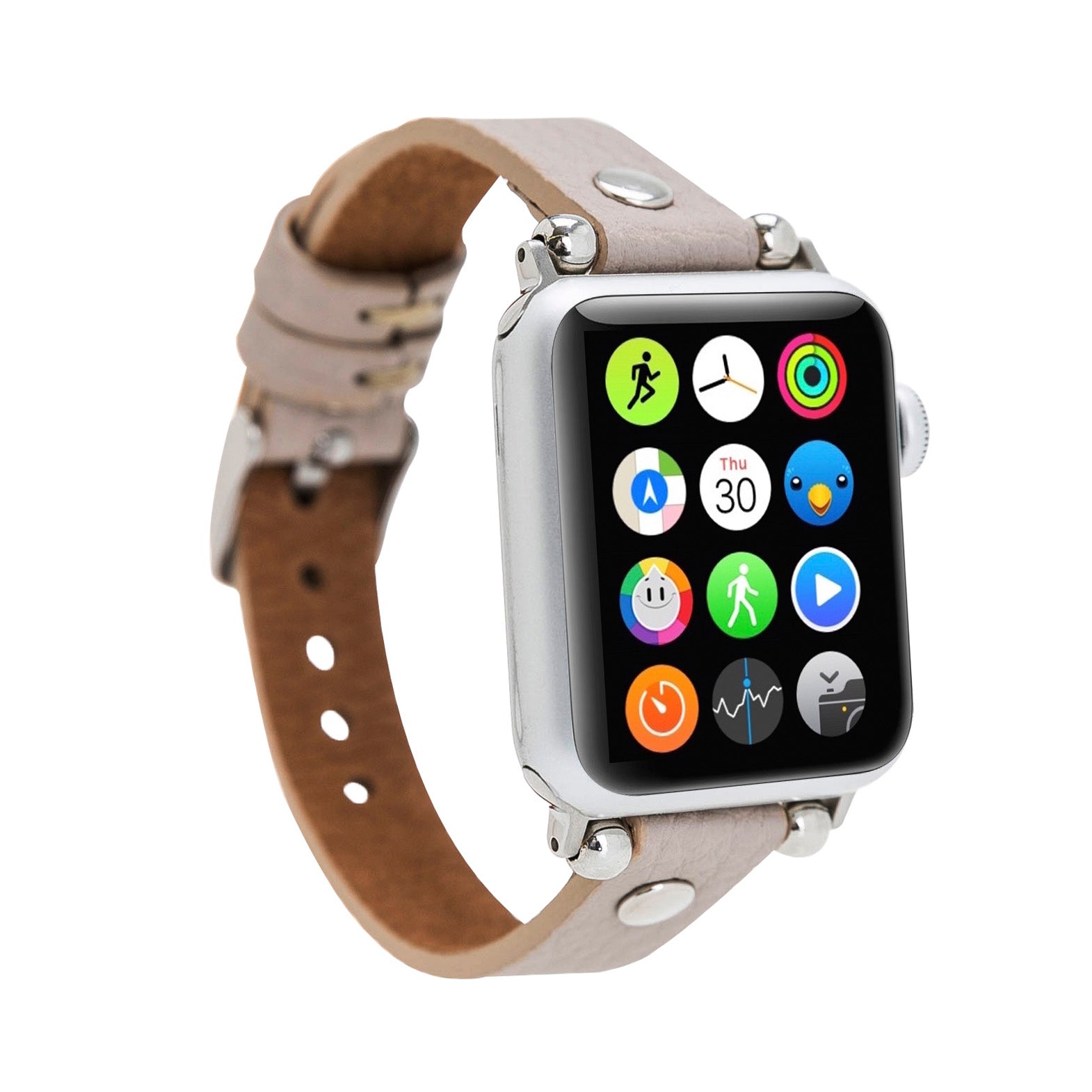 Ferro Strap - Full Grain Leather Band for Apple Watch - GRAY - saracleather