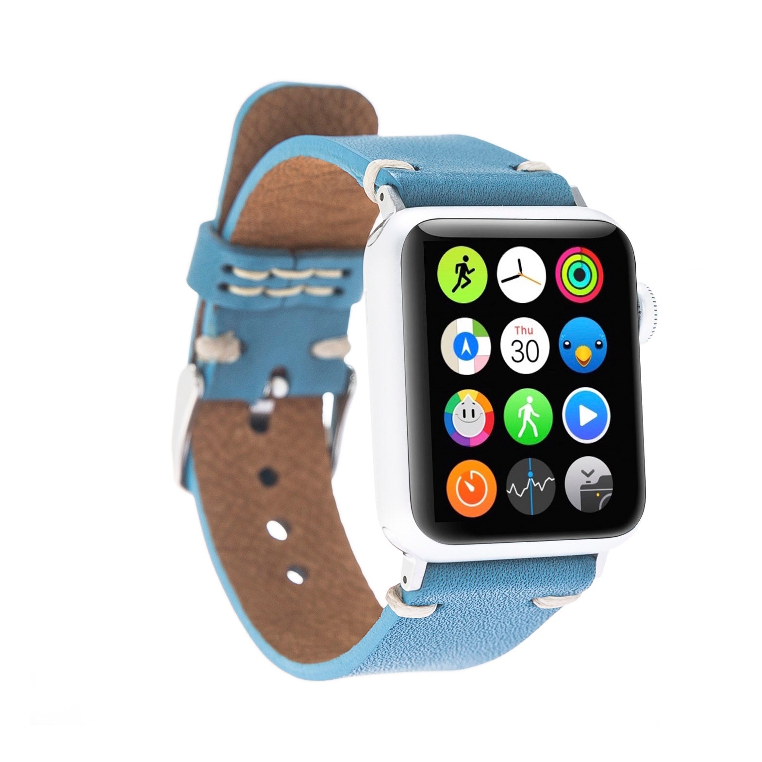 Full Grain Leather Band for Apple Watch - BLUE - saracleather