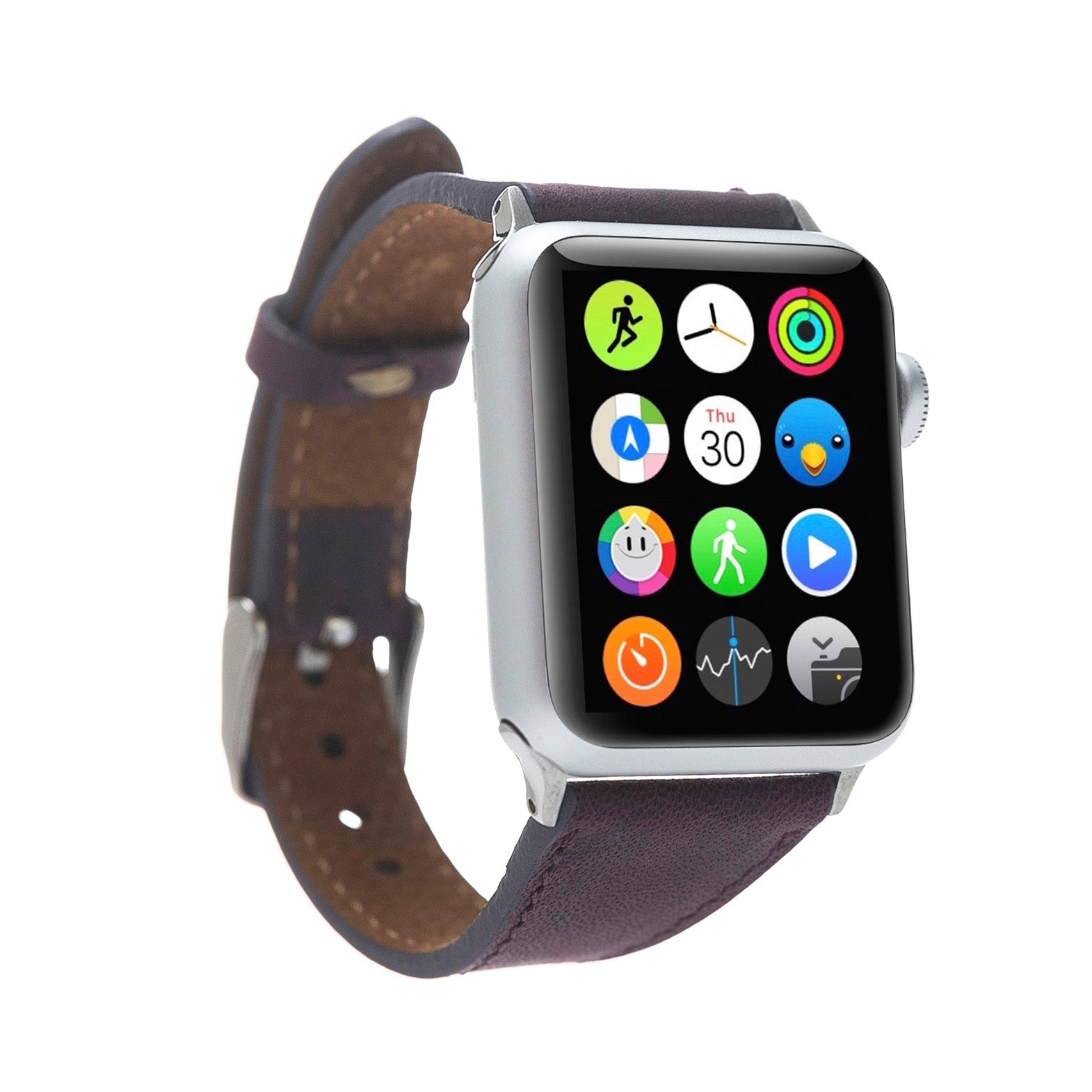 Slim Strap - Full Grain Leather Band for Apple Watch 38mm / 40mm - PURPLE - saracleather