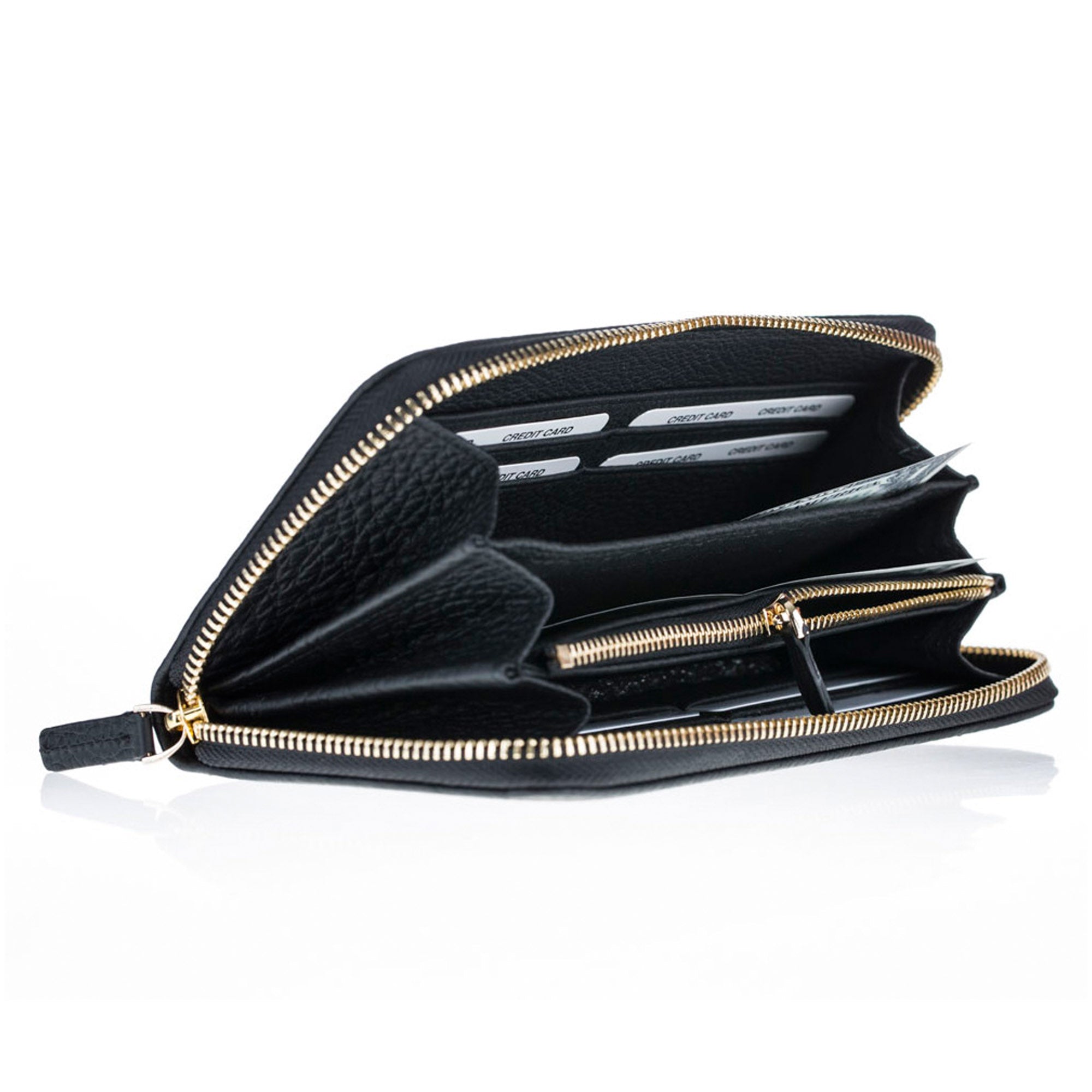 Seville Women's Leather Wallet - BLACK - saracleather