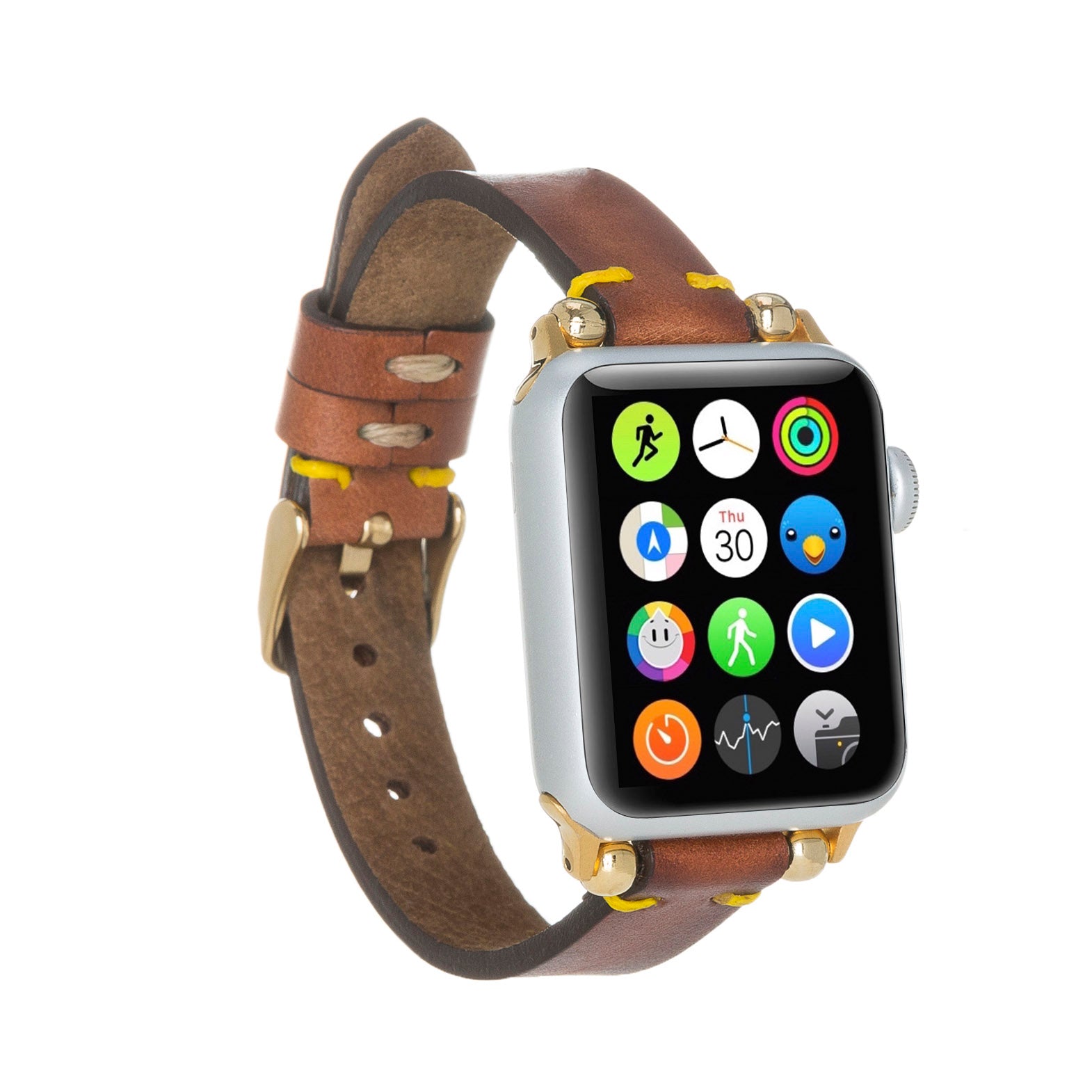 Ferro Strap - Full Grain Leather Band for Apple Watch - EFFECT BROWN - saracleather