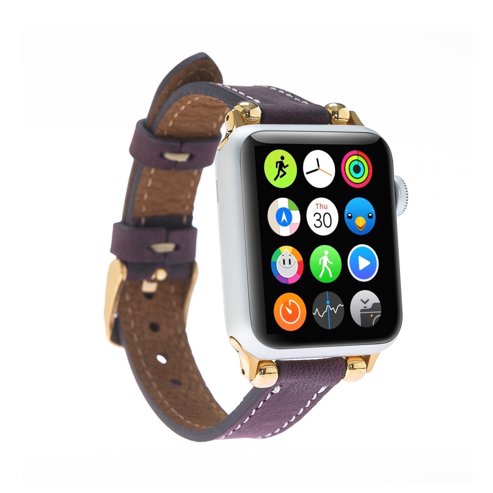 Ferro Strap - Full Grain Leather Band for Apple Watch - PURPLE - saracleather