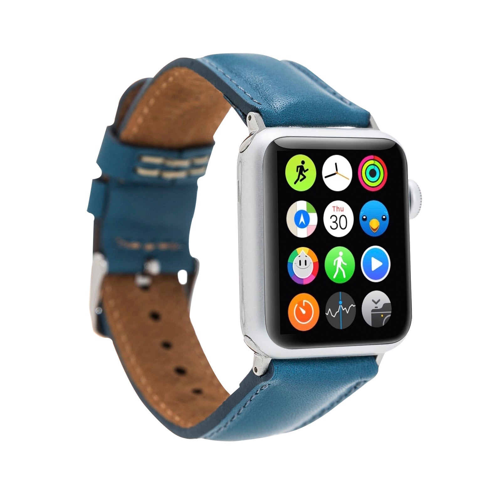 Full Grain Leather Band for Apple Watch - BLUE - saracleather