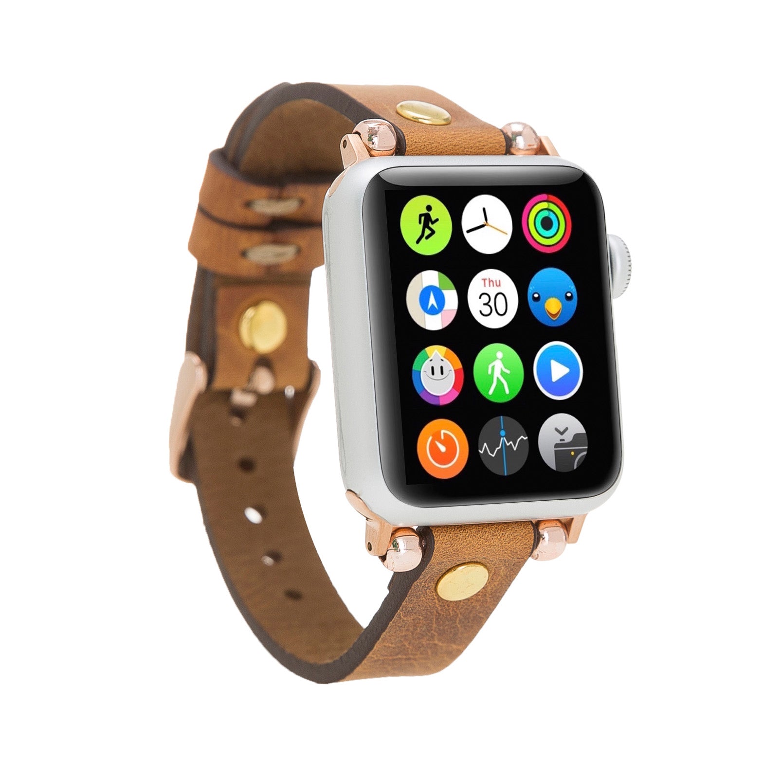 Ferro Strap - Full Grain Leather Band for Apple Watch - TAN - saracleather