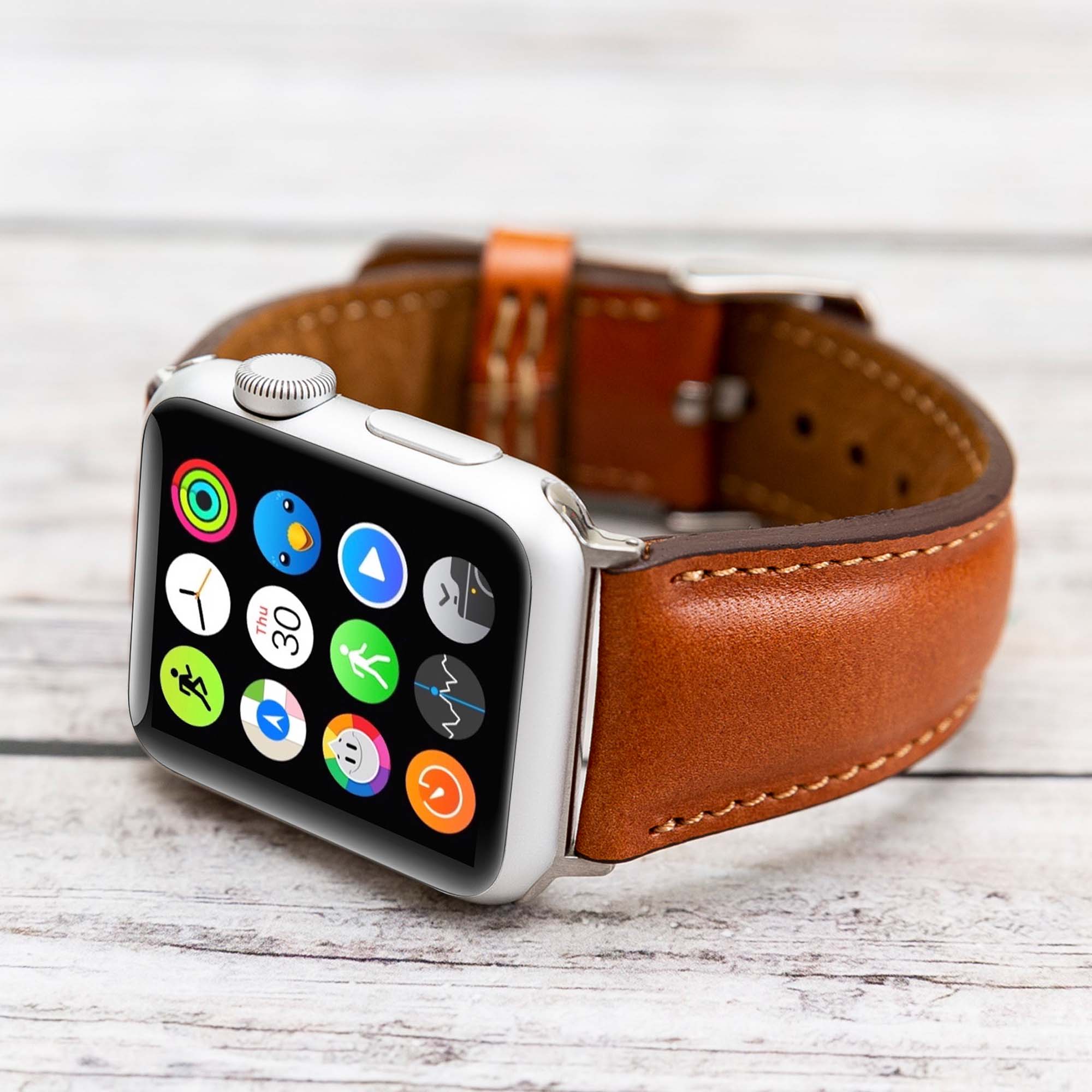 Full Grain Leather Band for Apple Watch - TAN - saracleather