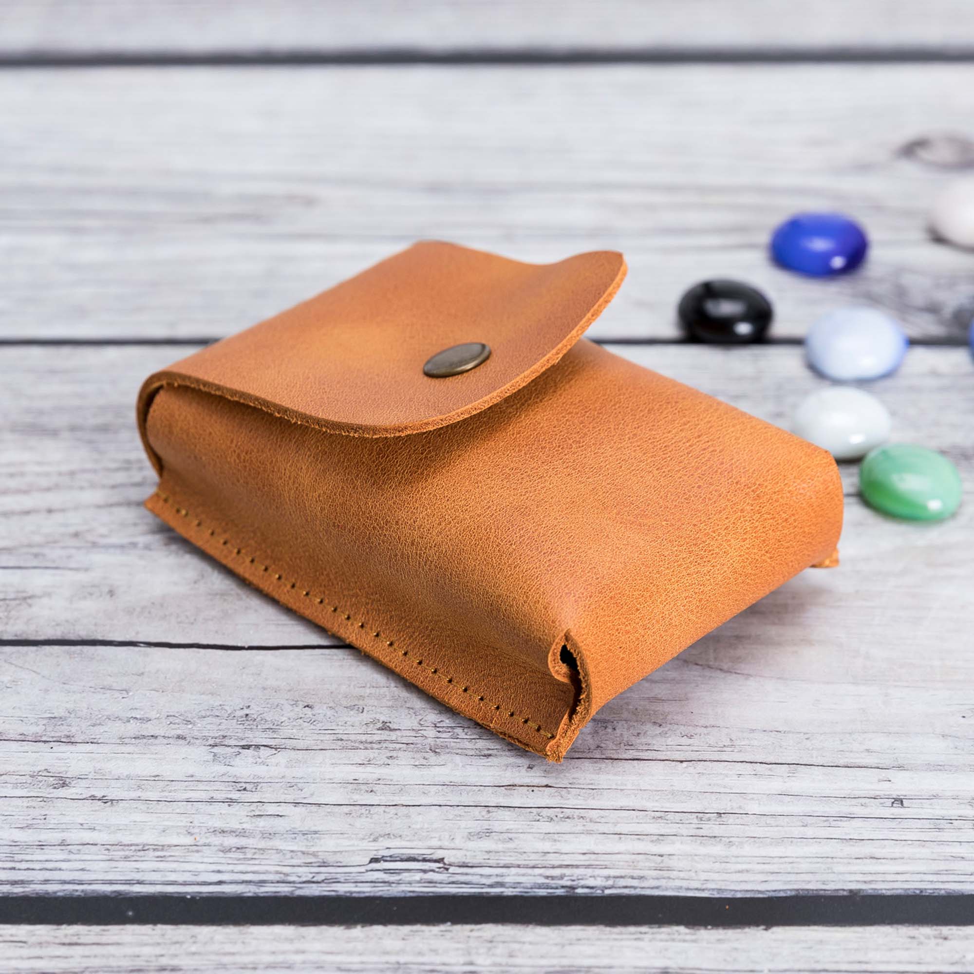 Troy Leather Case for Cigarette - TAN - saracleather